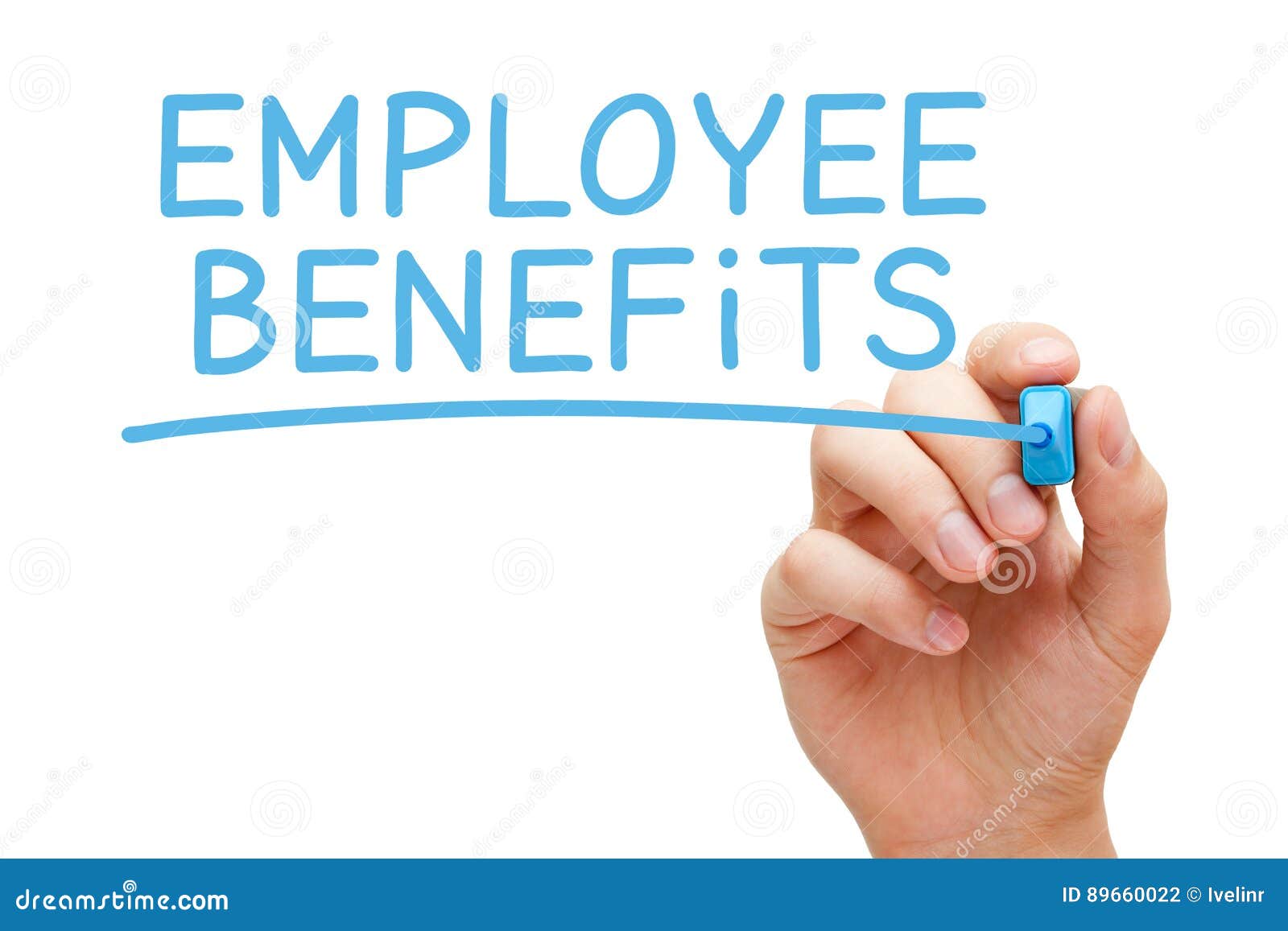 employee benefits blue marker
