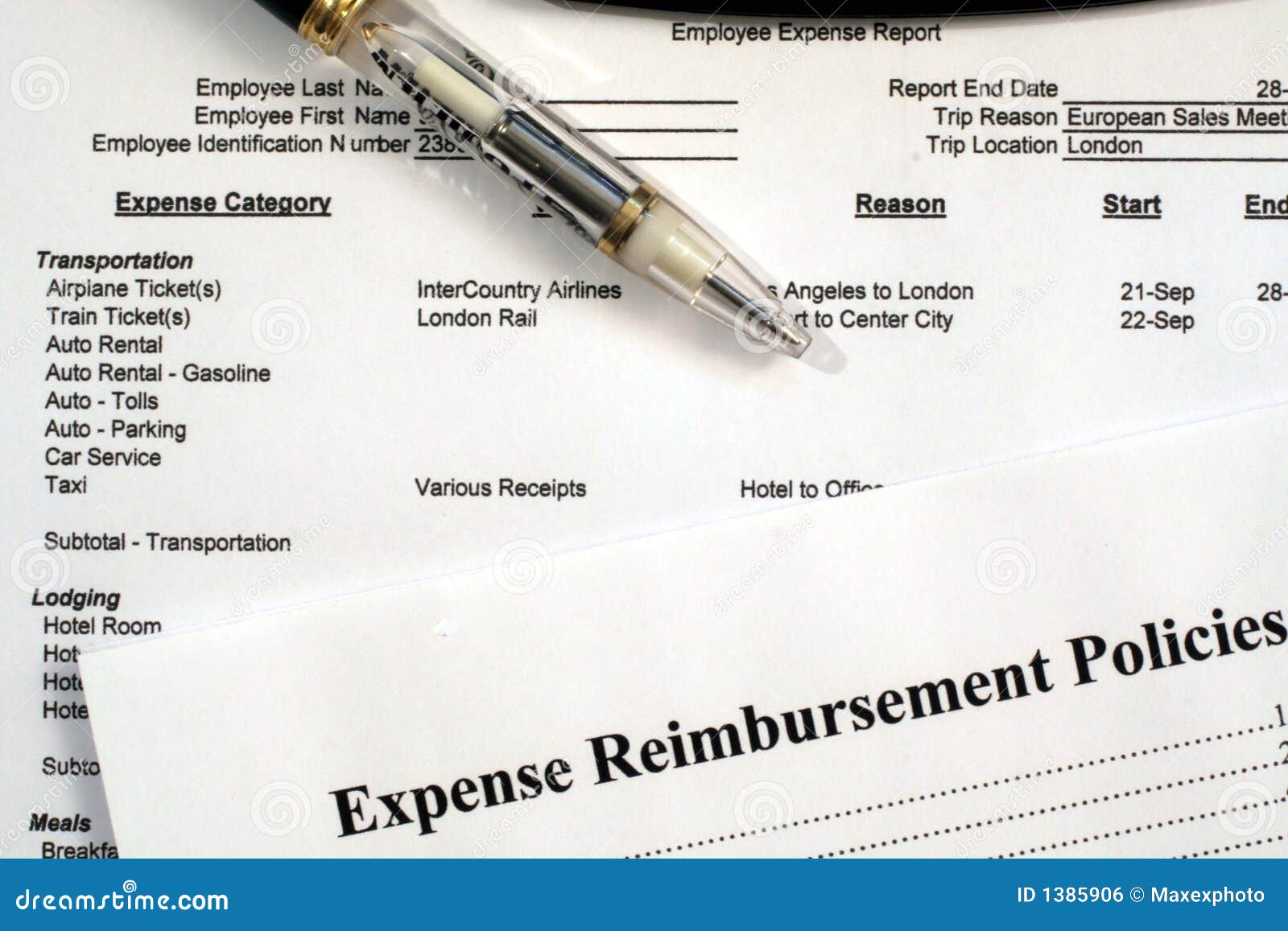 employee expense report & expense reimbursement policies