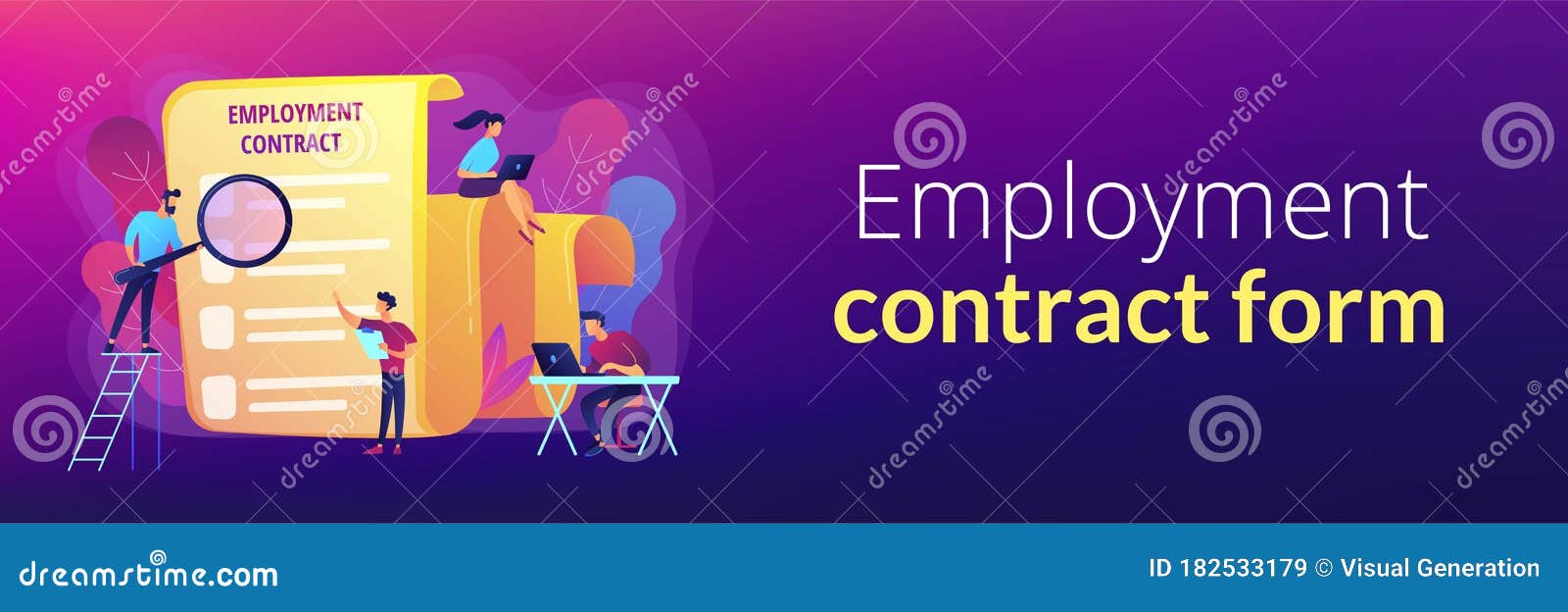 Employment Agreement  Concept Banner  Header  Stock Vector Illustration 