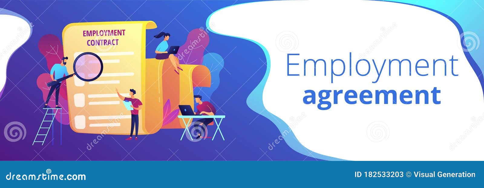 Employment Agreement  Concept Banner  Header  Stock Vector Illustration 