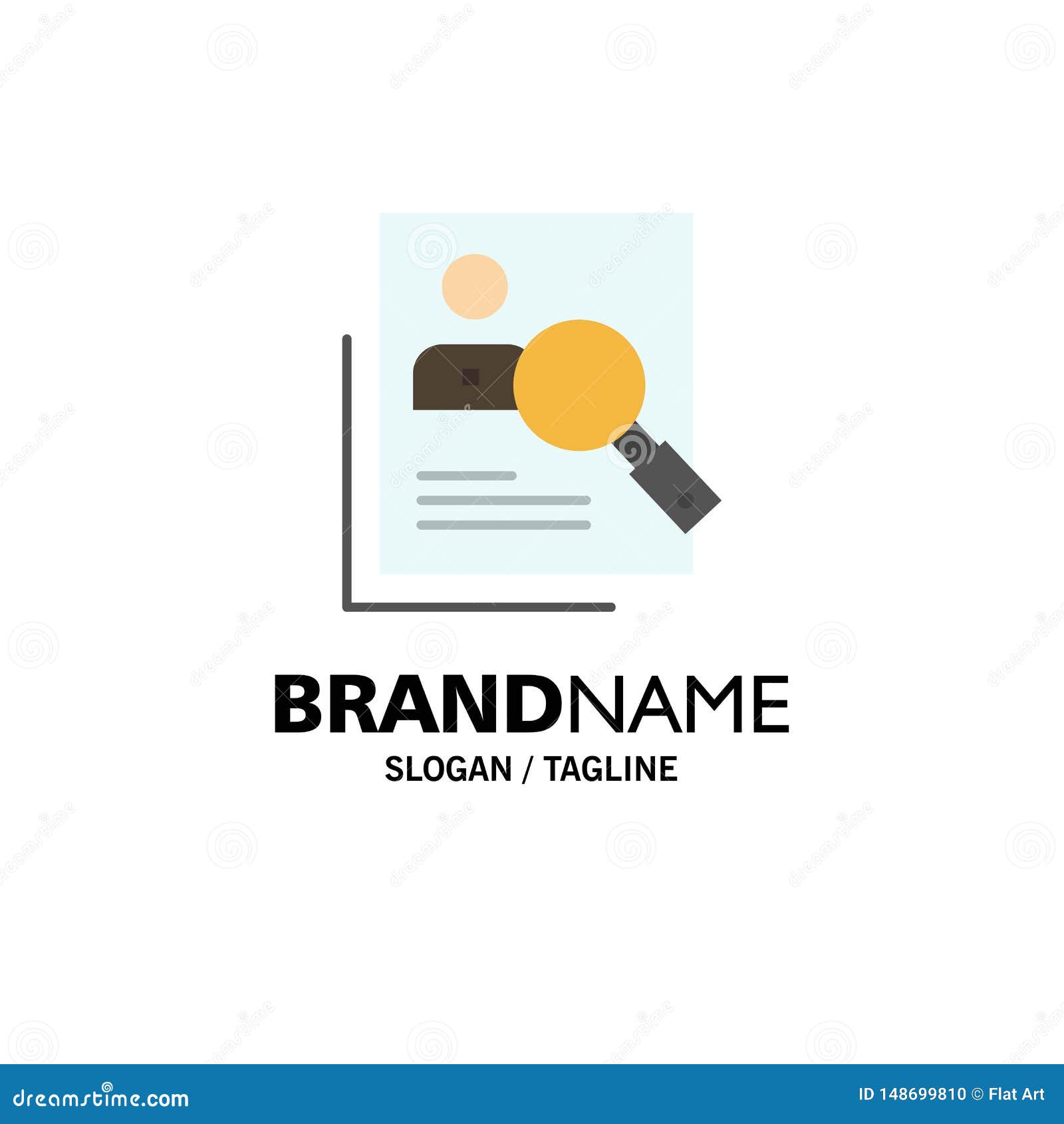 employee, hr, human, hunting, personal, resources, resume, search business logo template. flat color