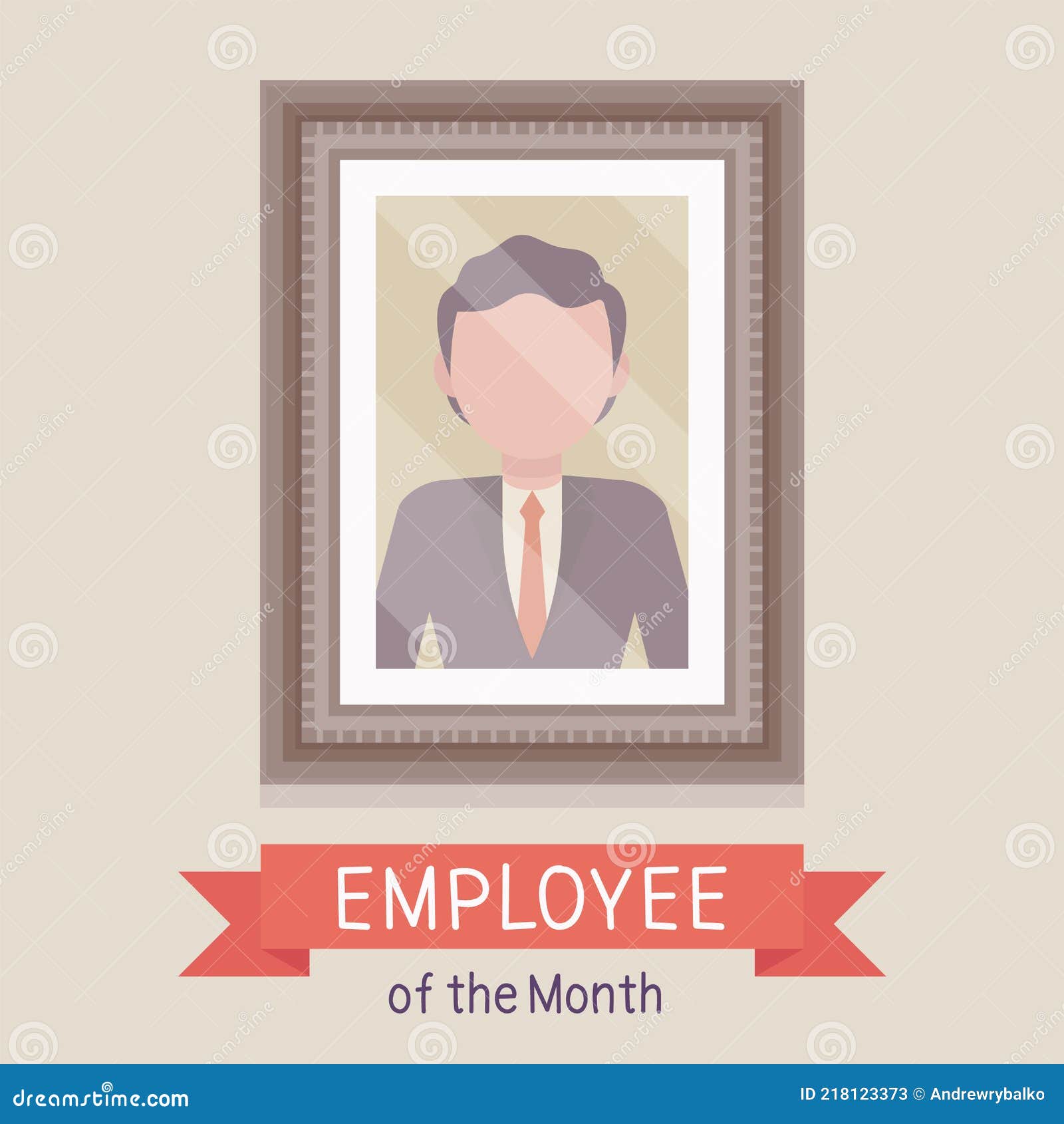 Employee of the Month, Male Photo Wall Frame Template Stock Vector Employee of the Month, Male Photo Wall Frame Template Stock Vector