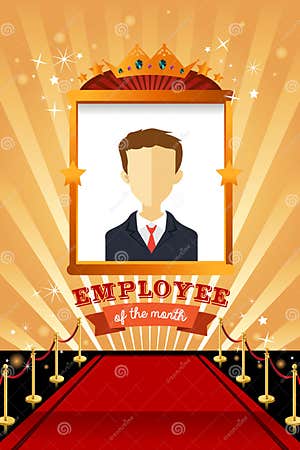 Employee Of The Month Poster Frame Stock Vector Illustration Of 