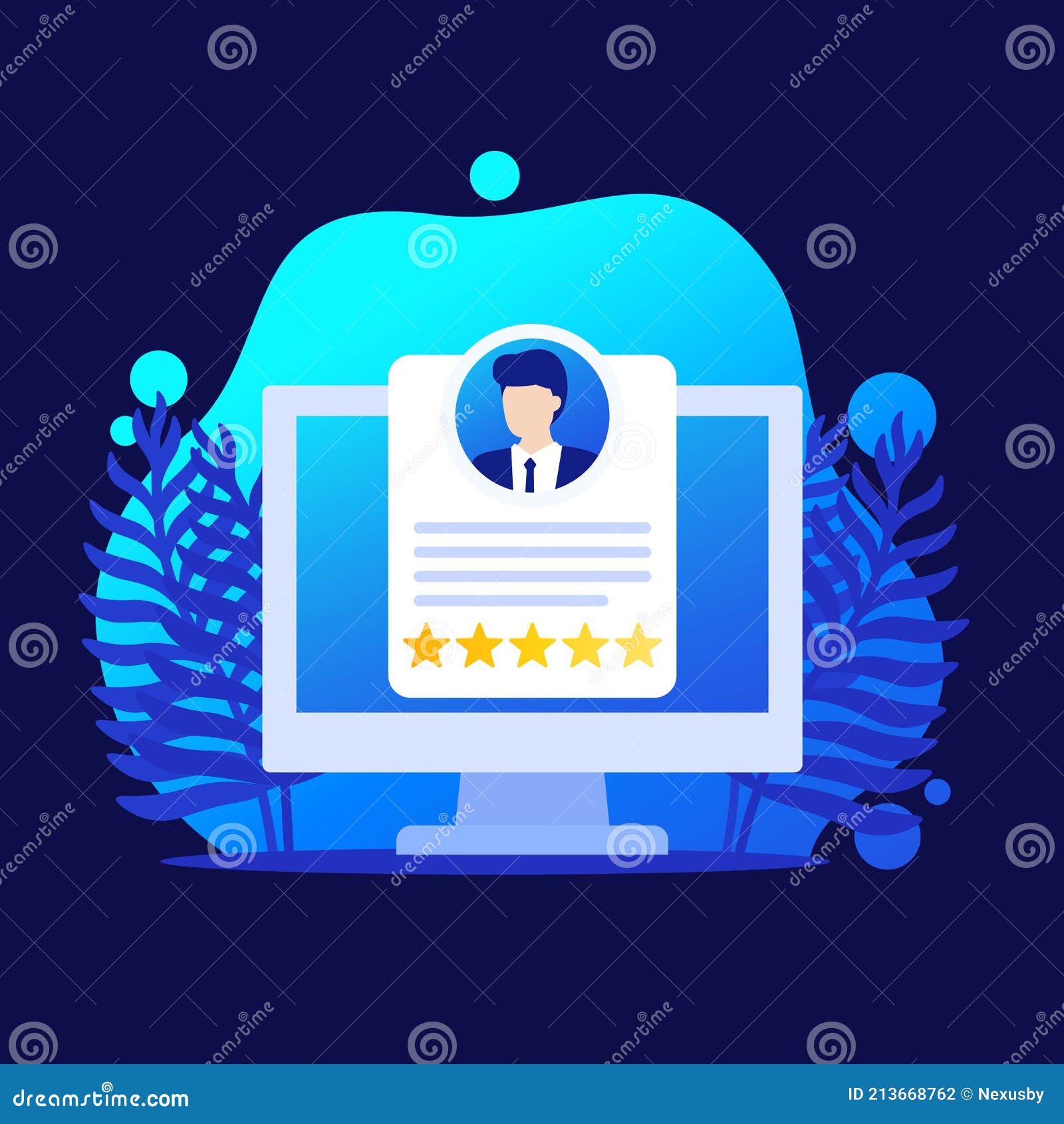 Employee Review, HR and Management Software Icon Stock Vector