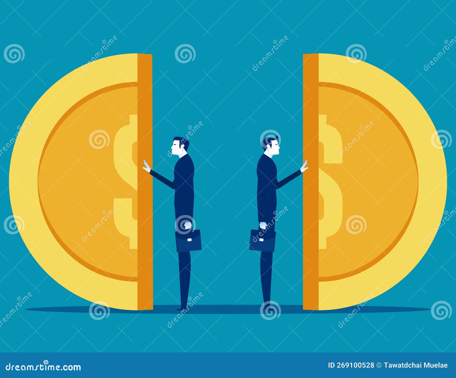 Employee Salary With Equal Distribution Vector Illustration employee-salary-with-equal-distribution-vector-illustration