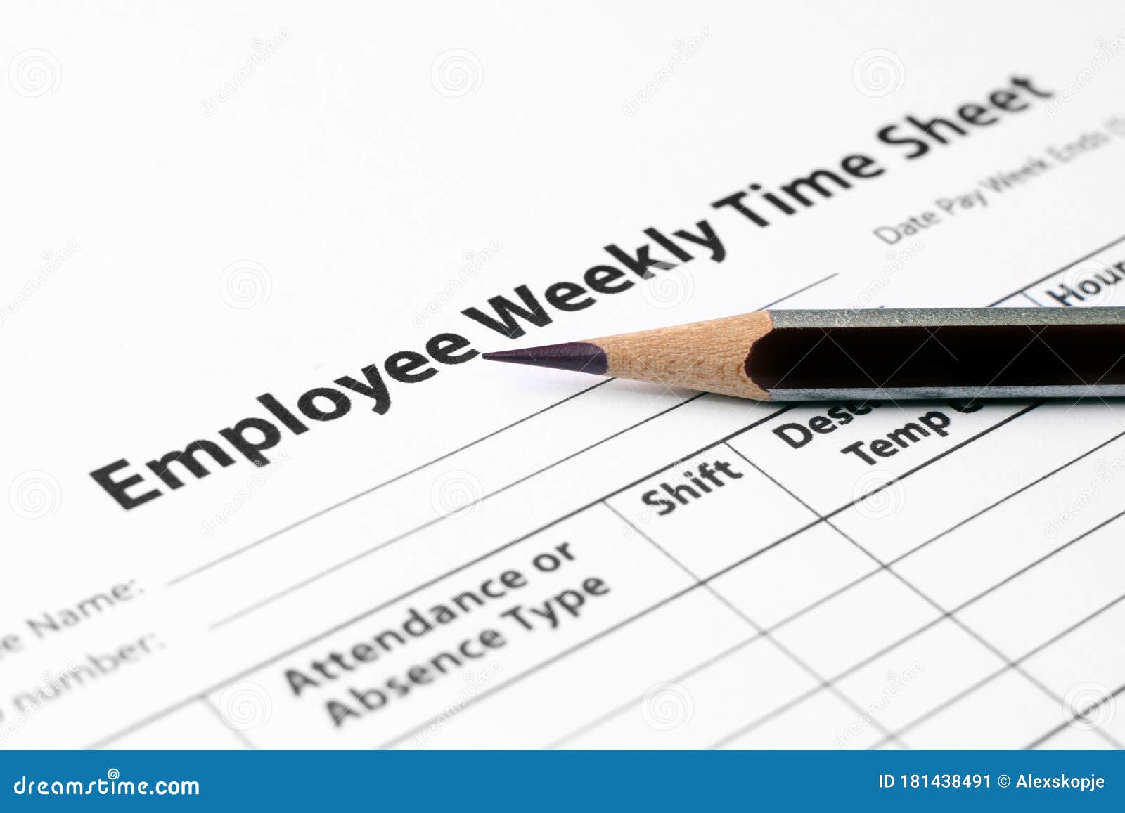 employee time sheet stock image image of personal