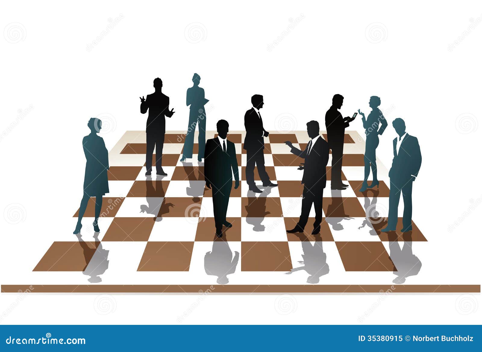 Business People on a Chess Board Stock Vector - Illustration of ...
