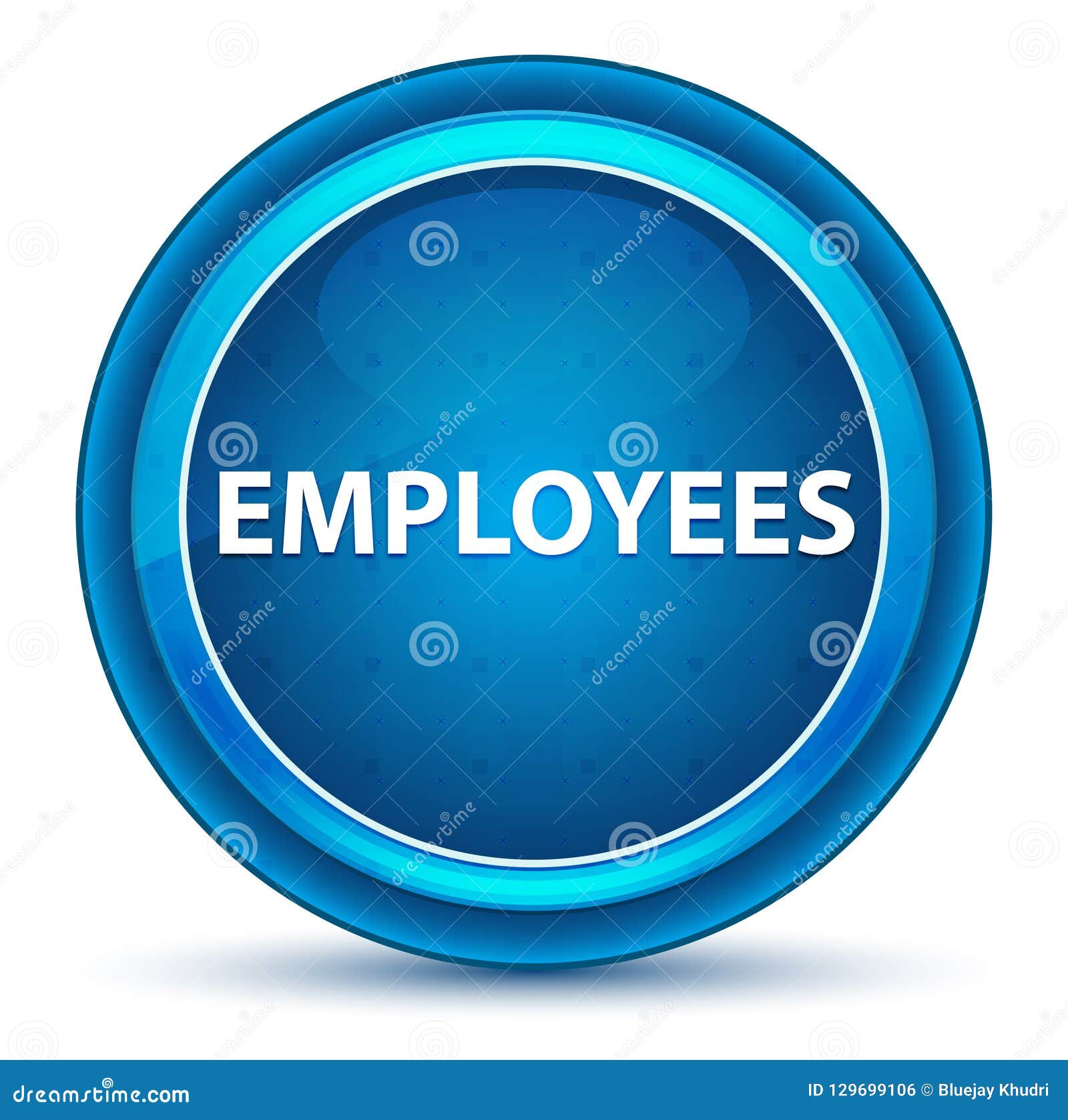 employees eyeball blue round button stock illustration illustration of text icon 129699106 dreamstime com