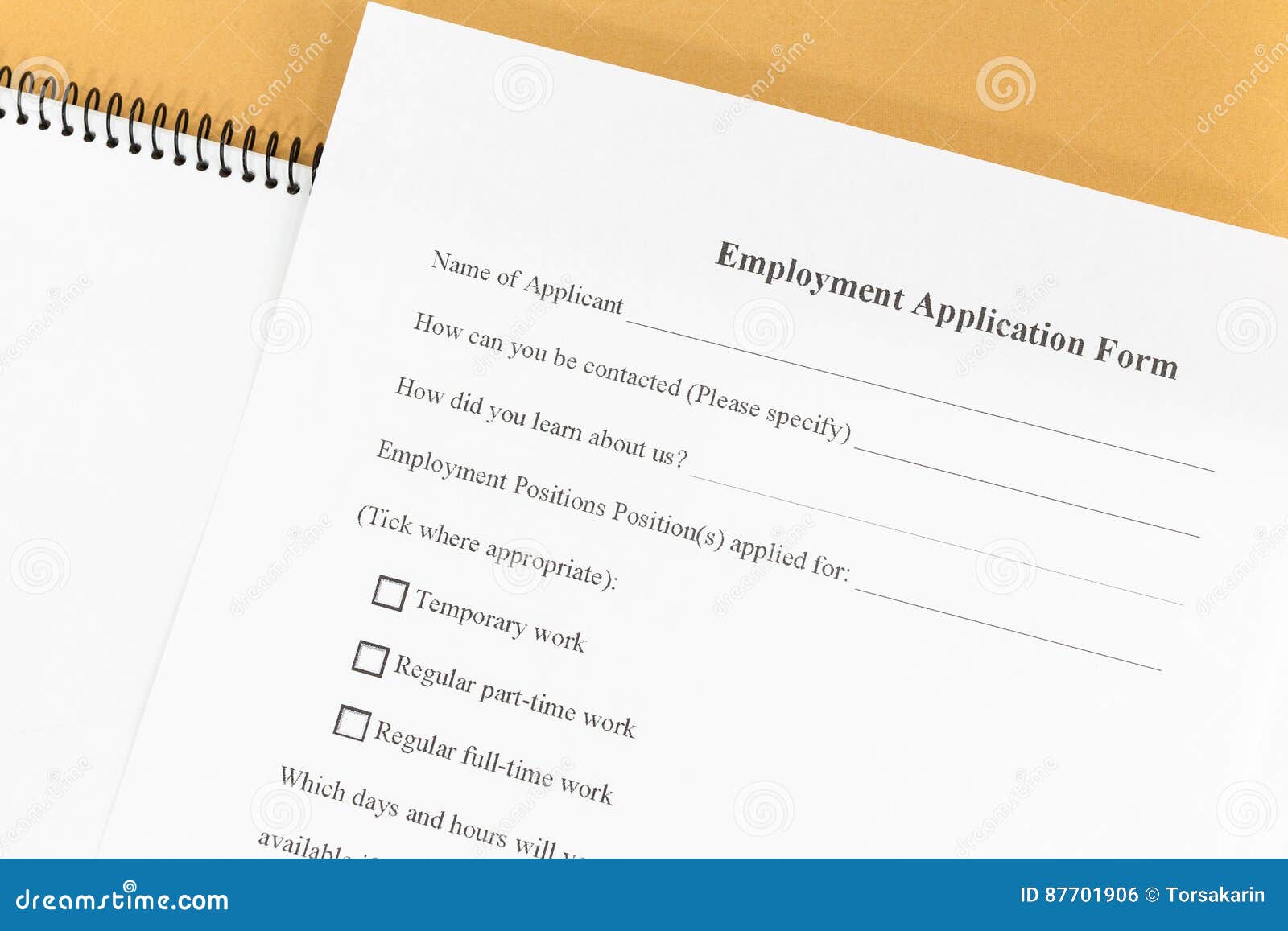 Paperchase job application form
