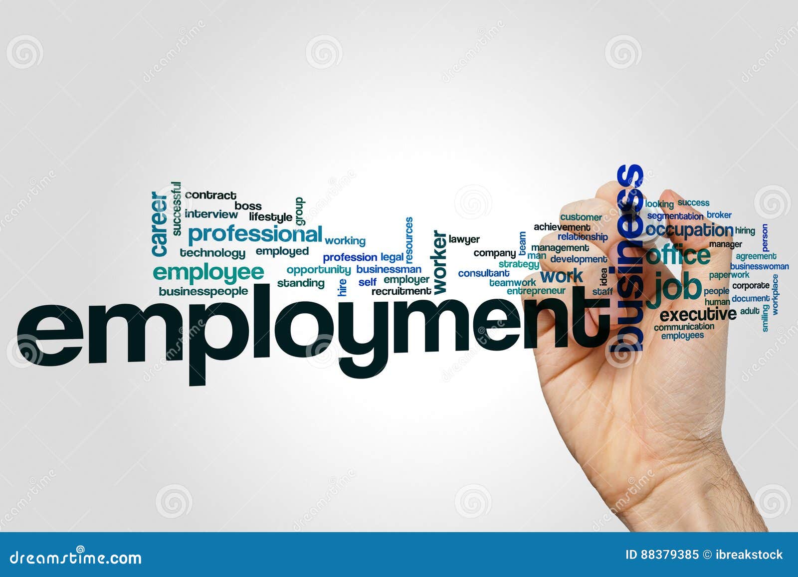 employment word cloud stock image image of cloud employment word