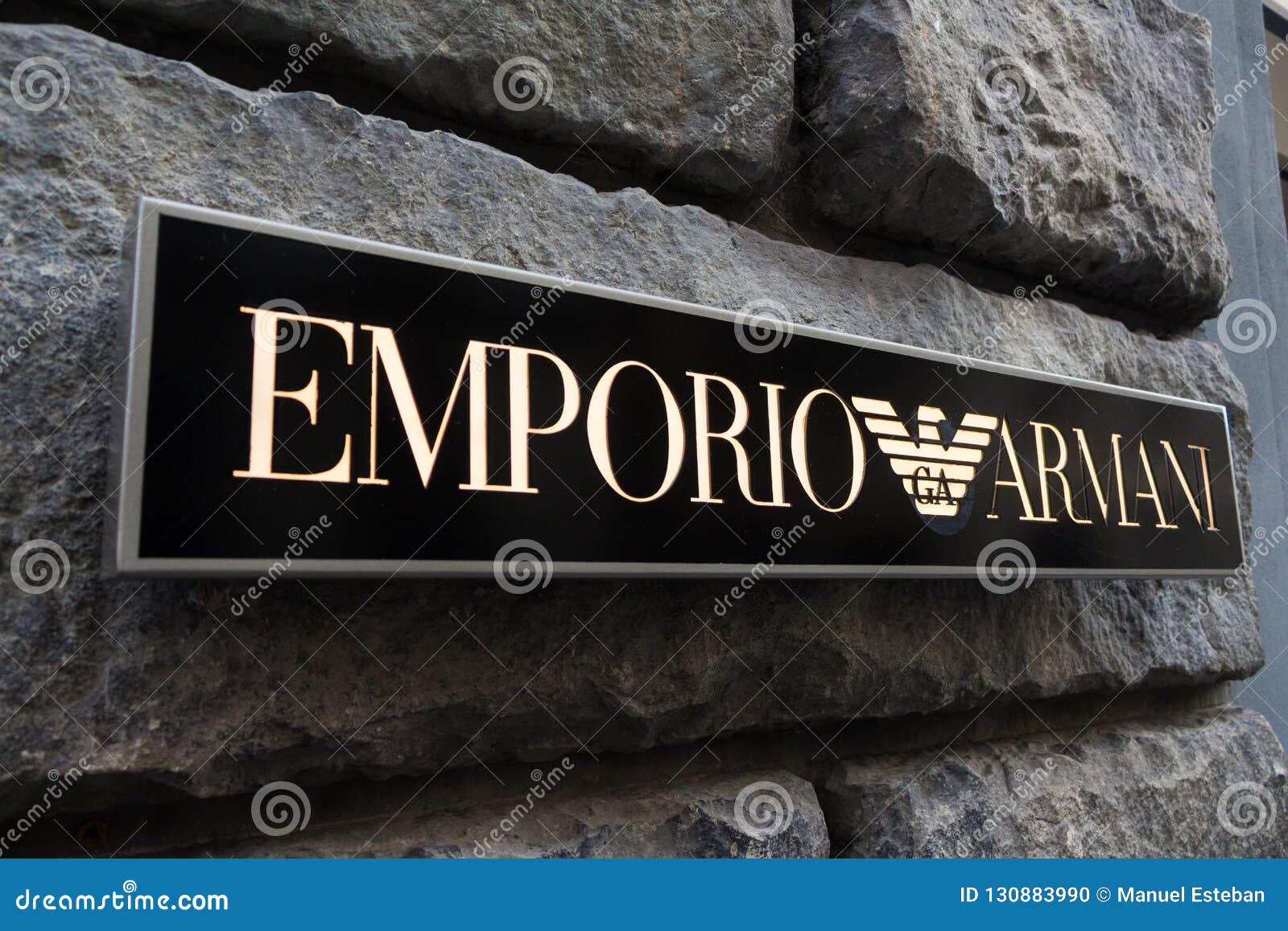 Emporio Armani Logo on Emporio Armani`s Shop Editorial Image - Image of  elegant, emporio: 130883990