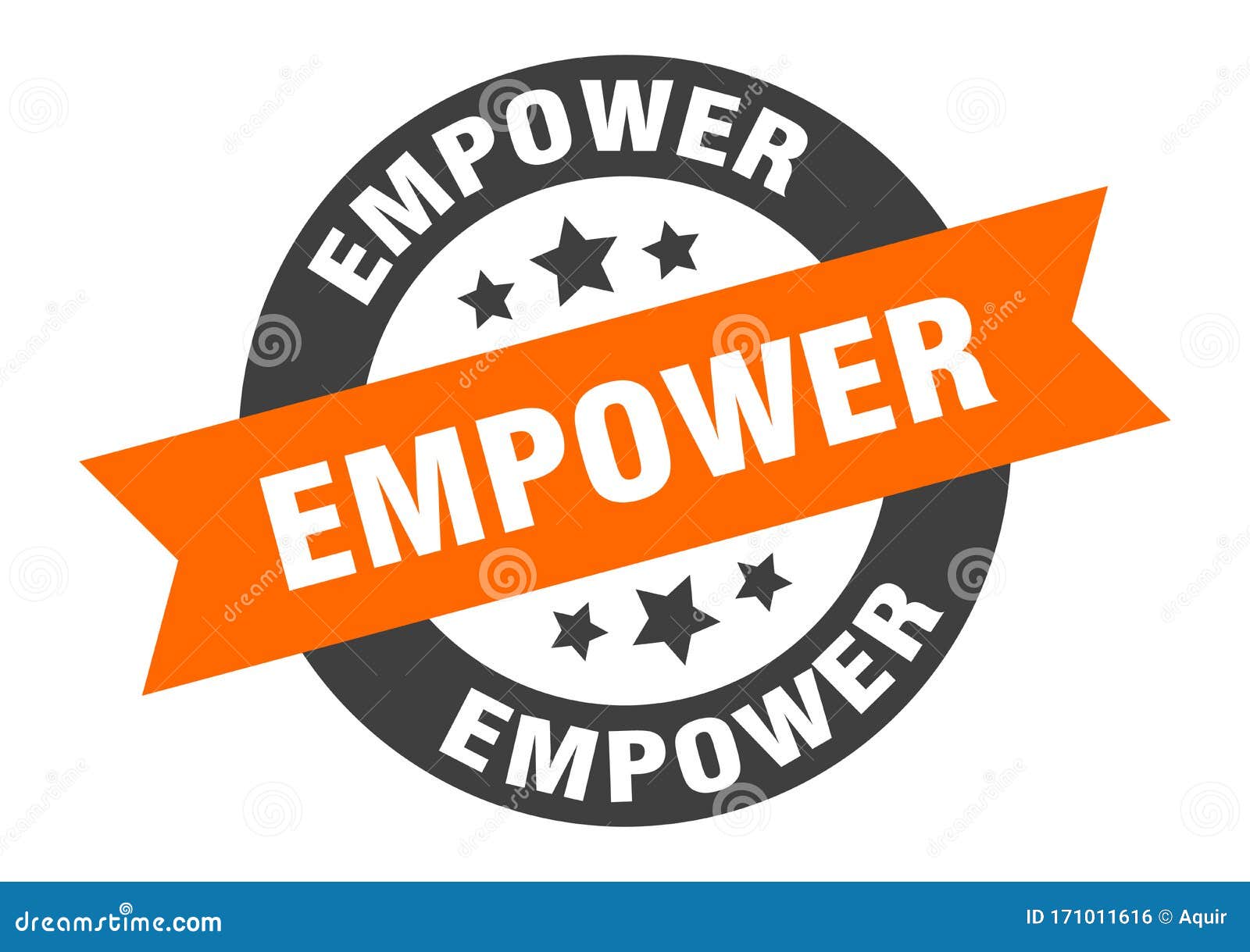 Empower Sign. Empower Round Ribbon Sticker Stock Vector - Illustration
