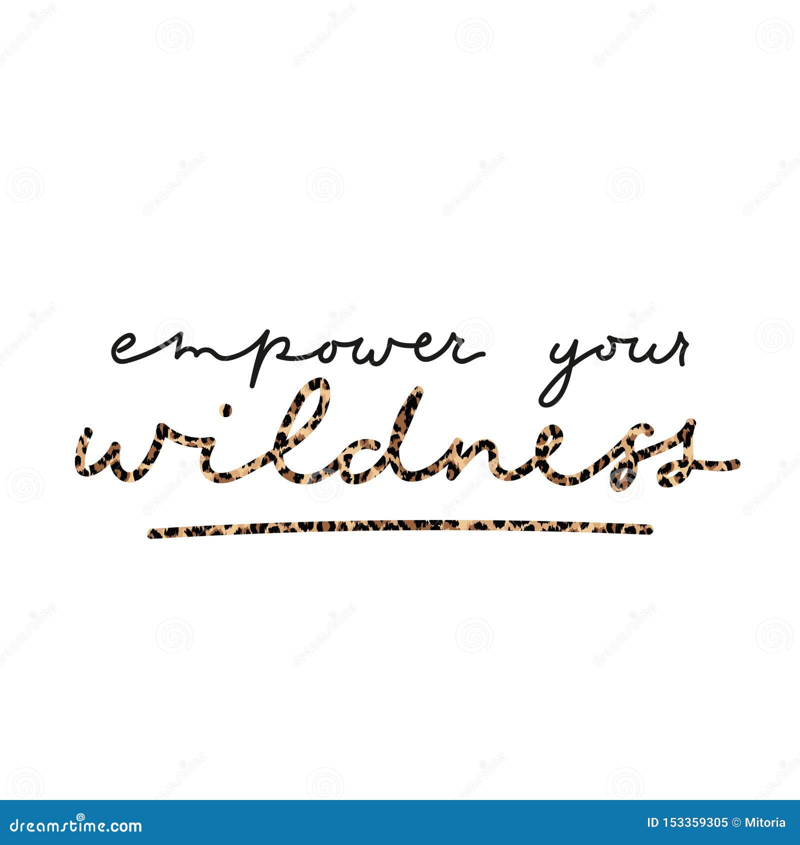 empower your wildness lettering inspirational print with leopard texture. stay wild quote template.  