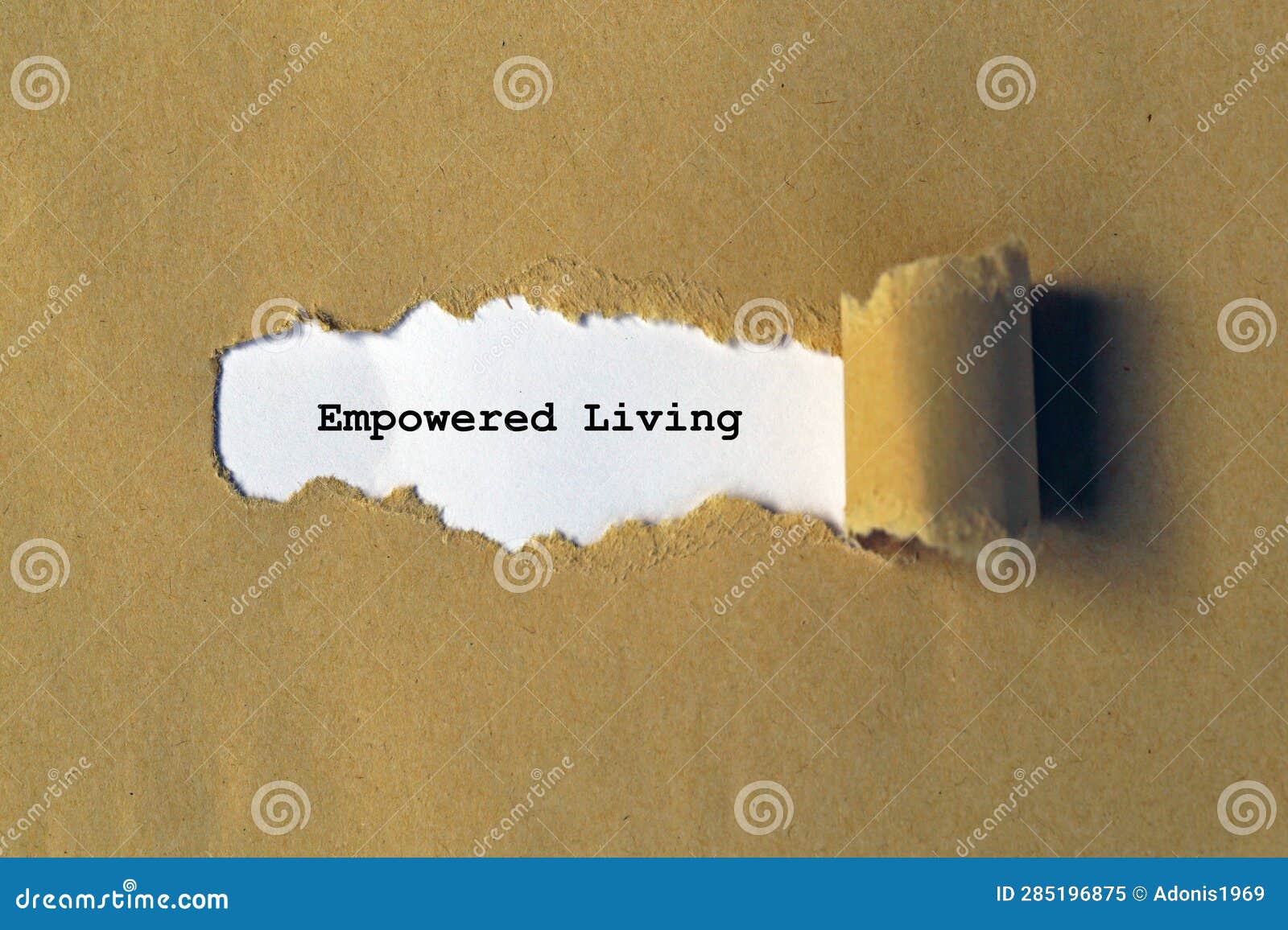 empowered living traffic sign on blue sky