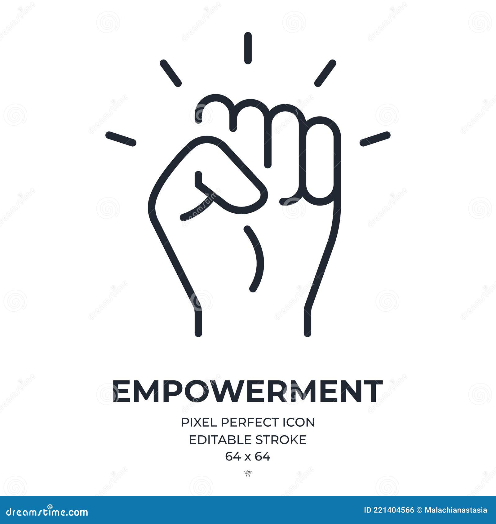 Empowerment Concept Editable Stroke Outline Icon Isolated on White ...