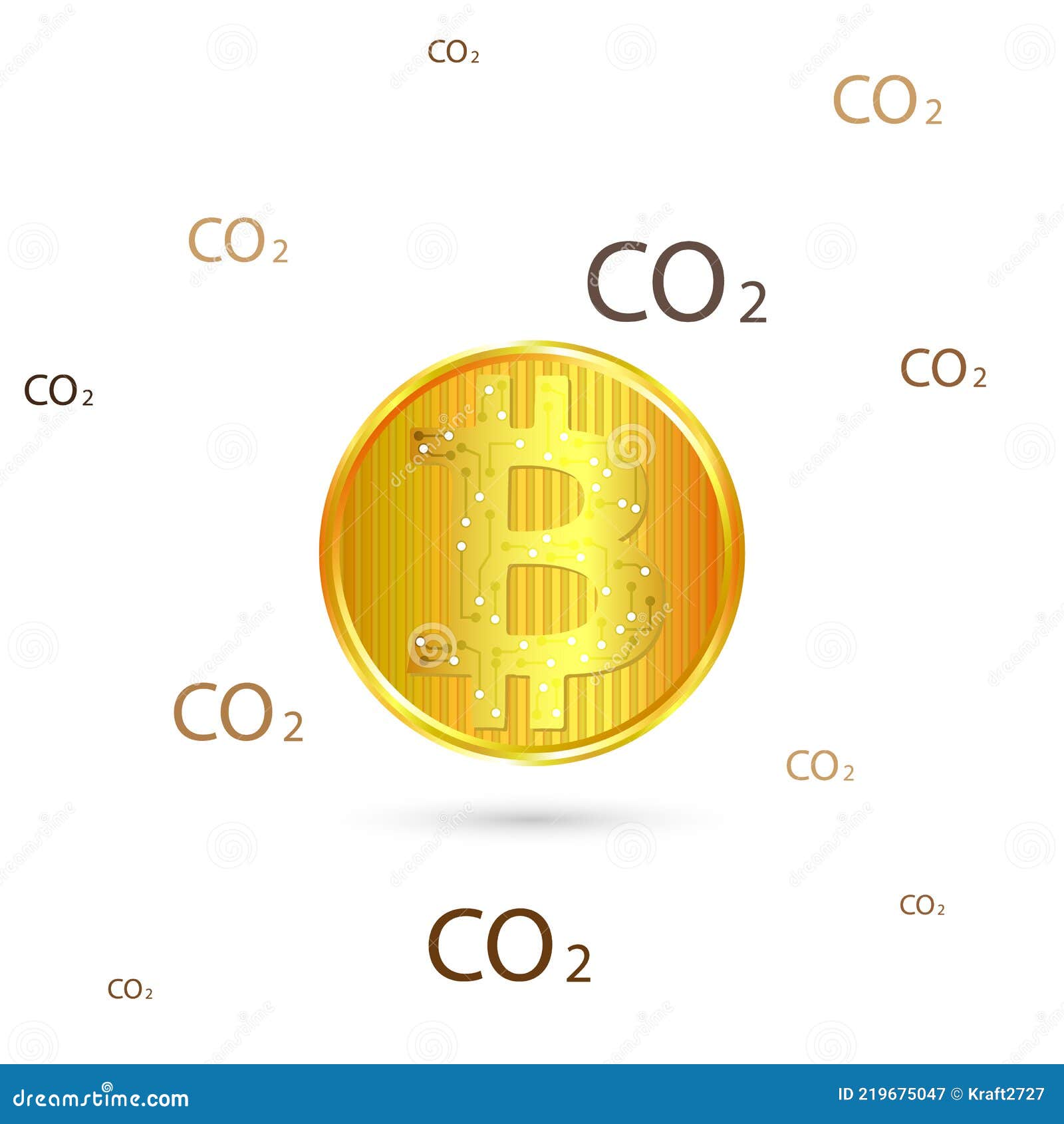 Empreinte carbone crypto illustration de vecteur. Illustration du mondial -  219675047