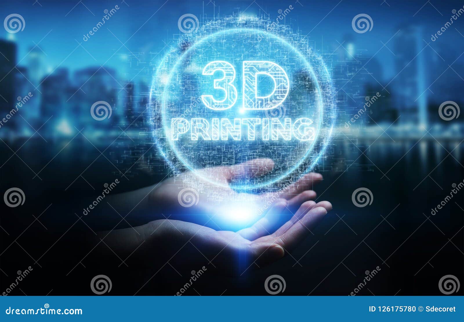 Empresaria Que Usa 3D Que Imprime La Representación Digital Del Holograma 3D  Stock de ilustración - Ilustración de herramienta, digital: 126175780