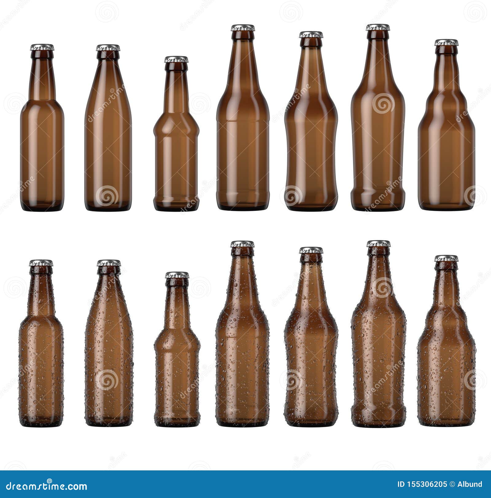 Empty Amber Beer Bottle Shape Range Stock Illustration Illustration