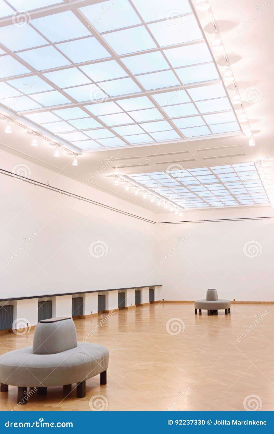 Empty art gallery stock photo. Image