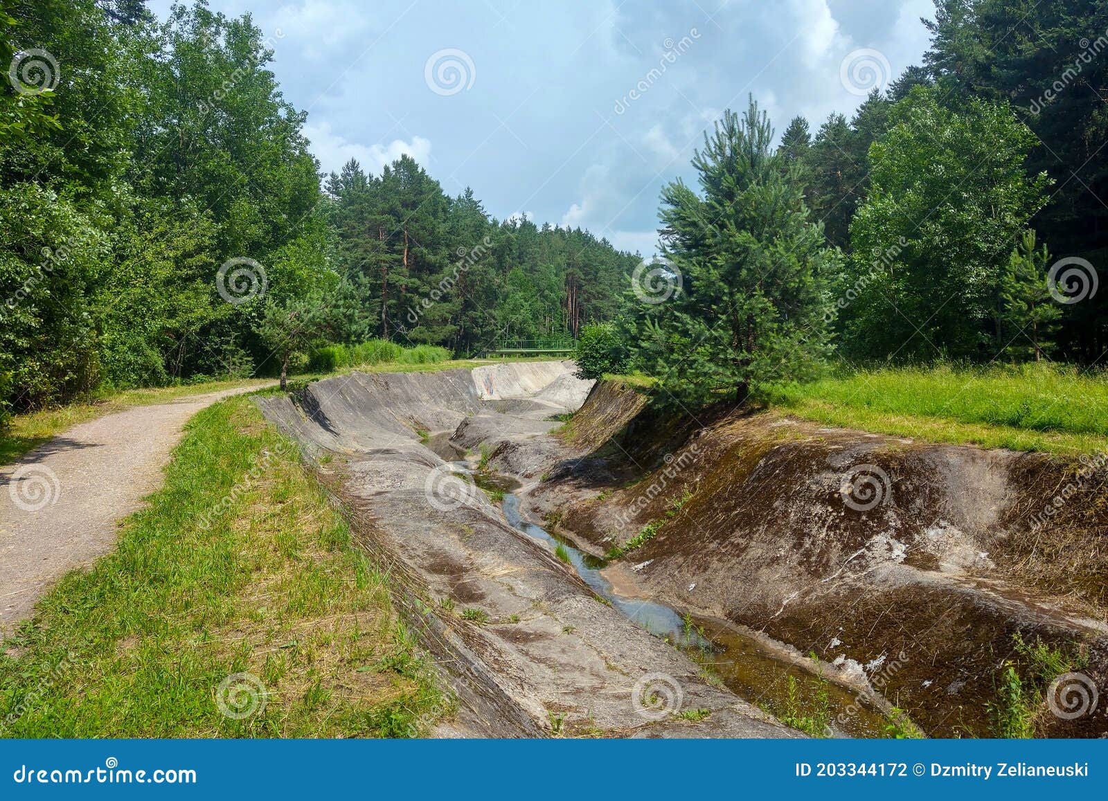Empty Artificial Canal for Sports in the Forest Stock Photo Image of leisure, power 203344172