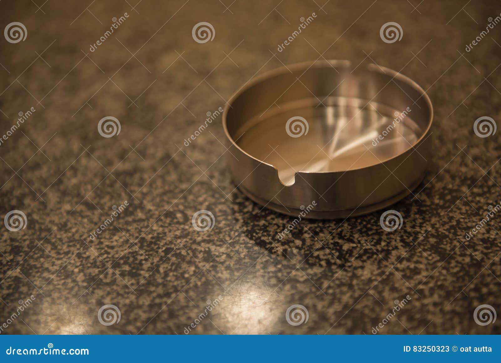 Empty Ashtrays Clean Metal on the Table. Stock Image Image of health