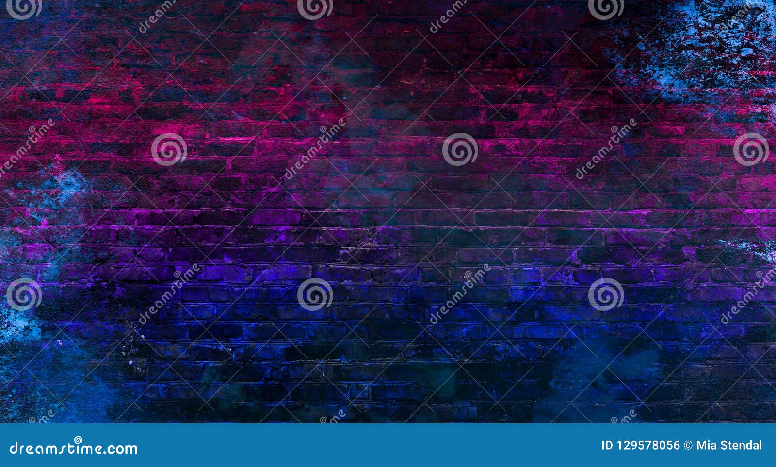 empty background of old brick wall, background, neon light