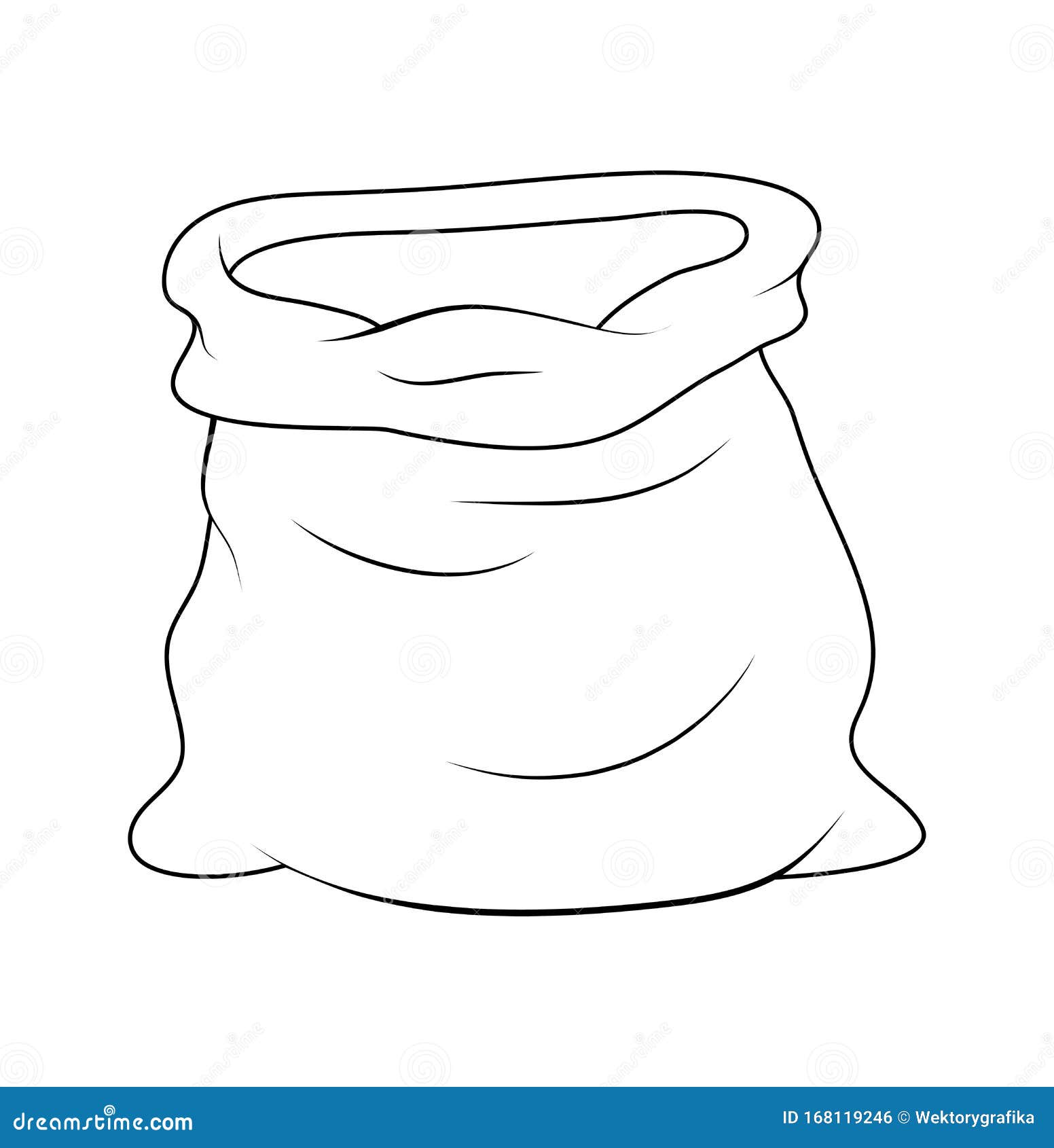 Empty Bag of Santa Claus Outline Icon Symbol Design. Vector Isolated on