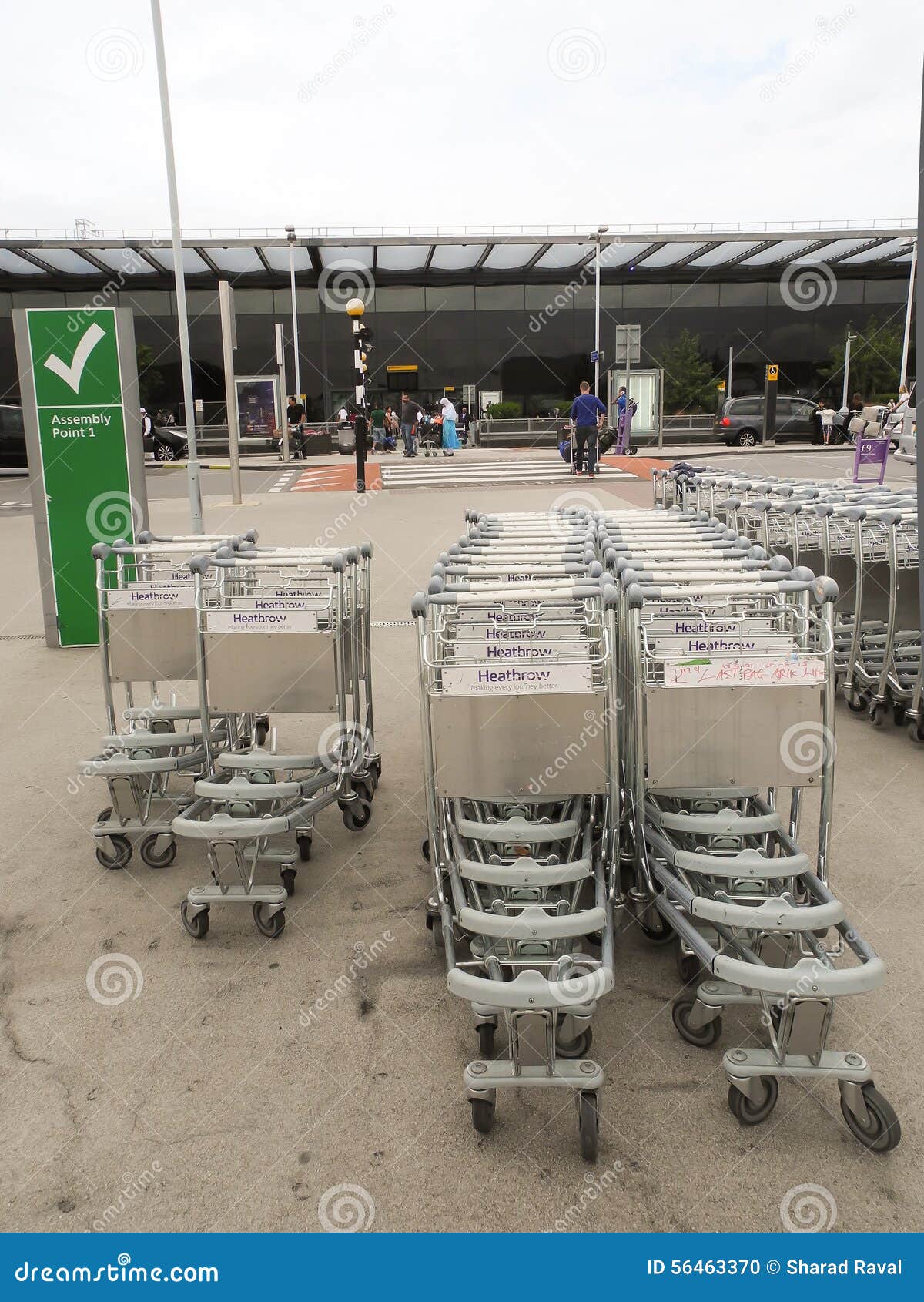 Empty Baggage Trolley or Cart at the Airport Editorial Image Image of