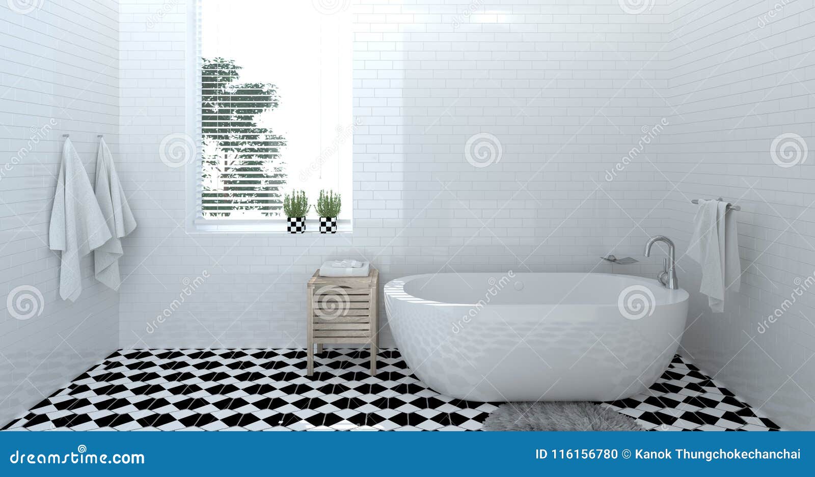 Empty Bathroom Interior,toilet,shower,modern Home Design 3d Rendering for  Copy Space Background White Tile Bathroom Stock Illustration - Illustration  of contemporary, beautiful: 116156780