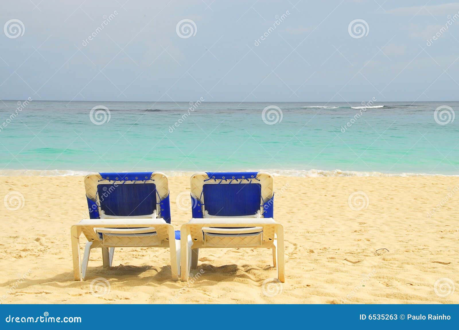 Empty beach chairs stock image. Image of bavaro, beach 6535263