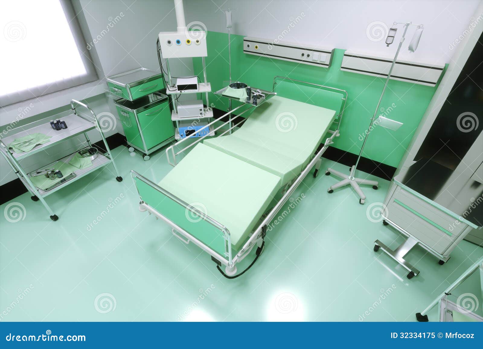 Empty Bed In A Hospital Room Stock Illustration - Illustration of ...