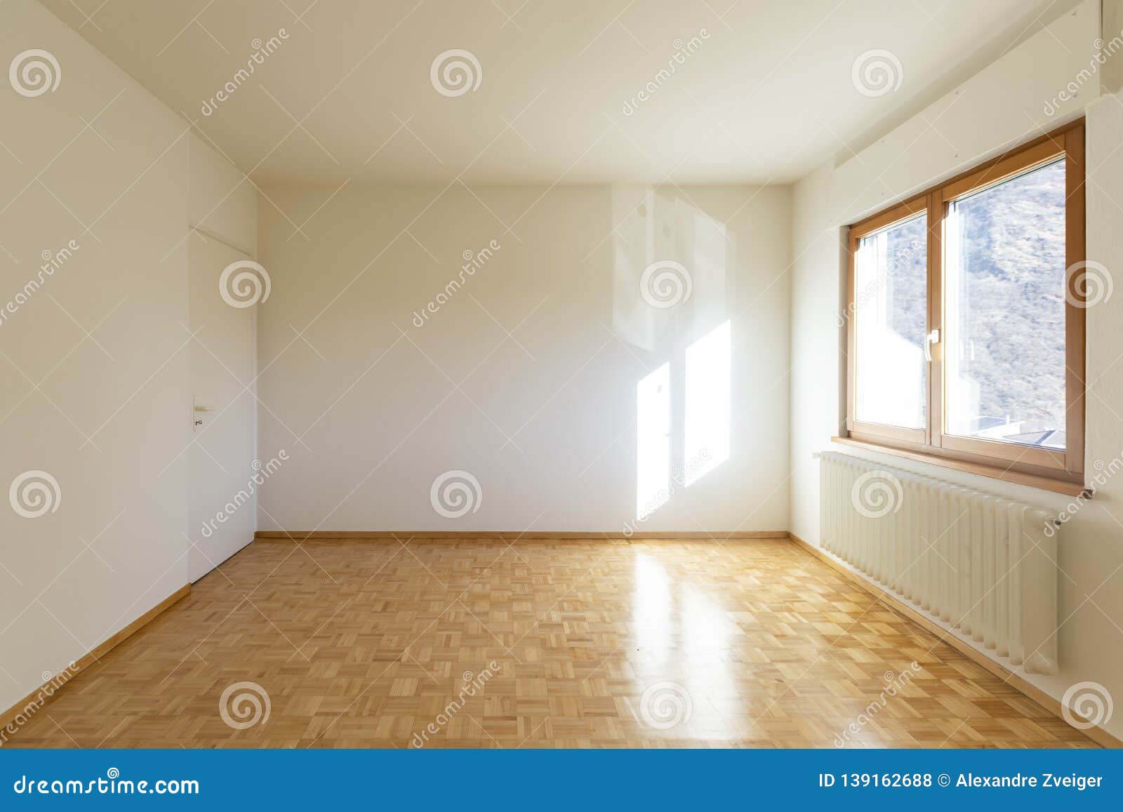 Empty Bedroom Without Bed And Big Window Stock Photo Image