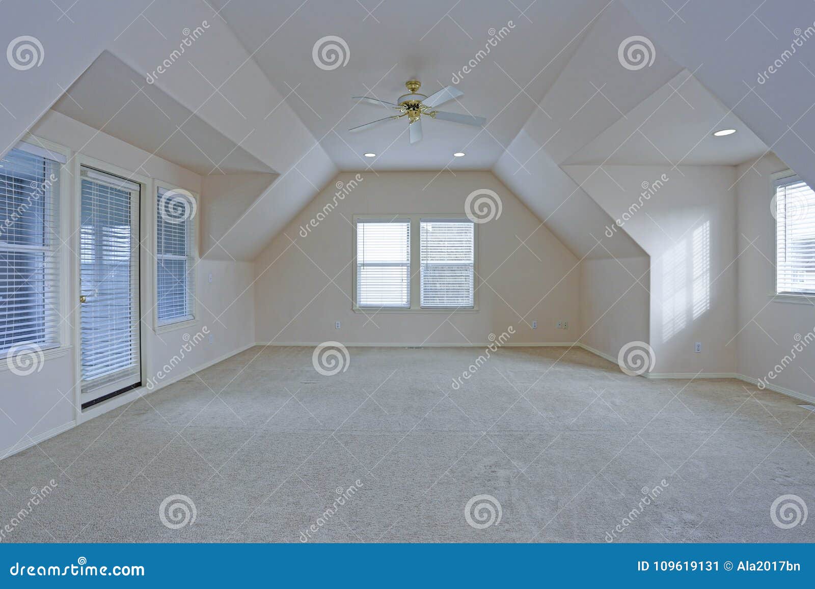 Empty Room Interior With Vaulted Ceiling Stock Image Image