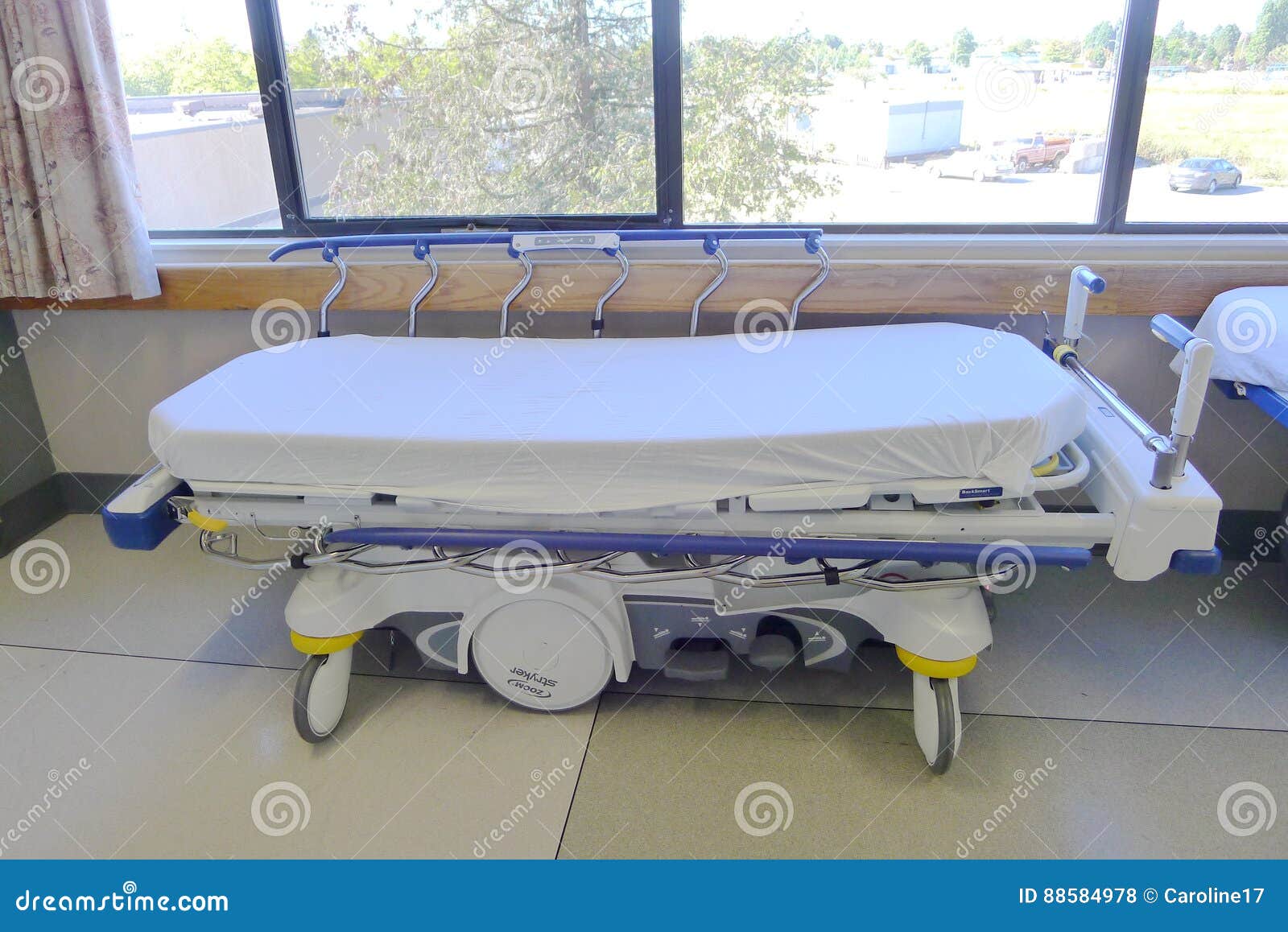 Empty Beds in the Corridor of a Hospital Editorial Stock Photo Image