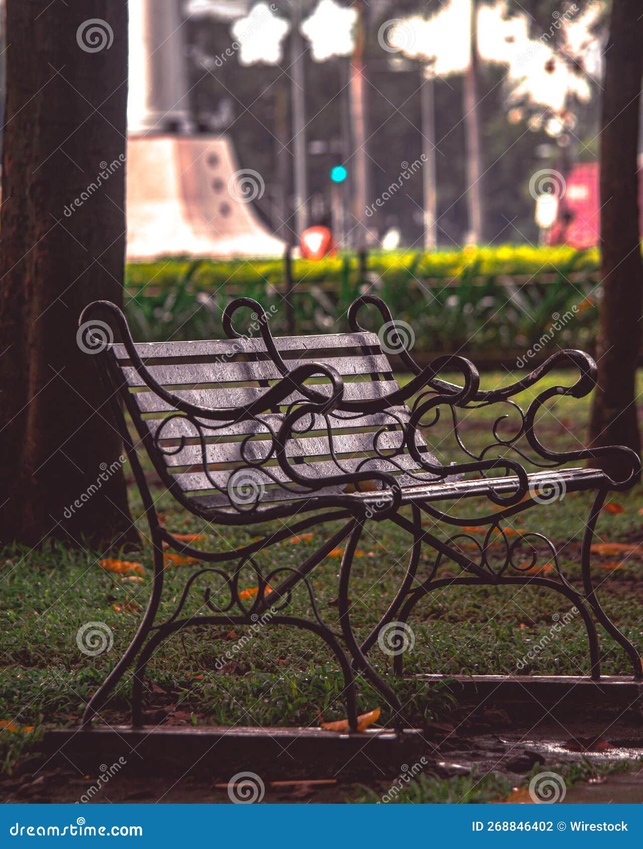 empty bench in luneta park manila philippines