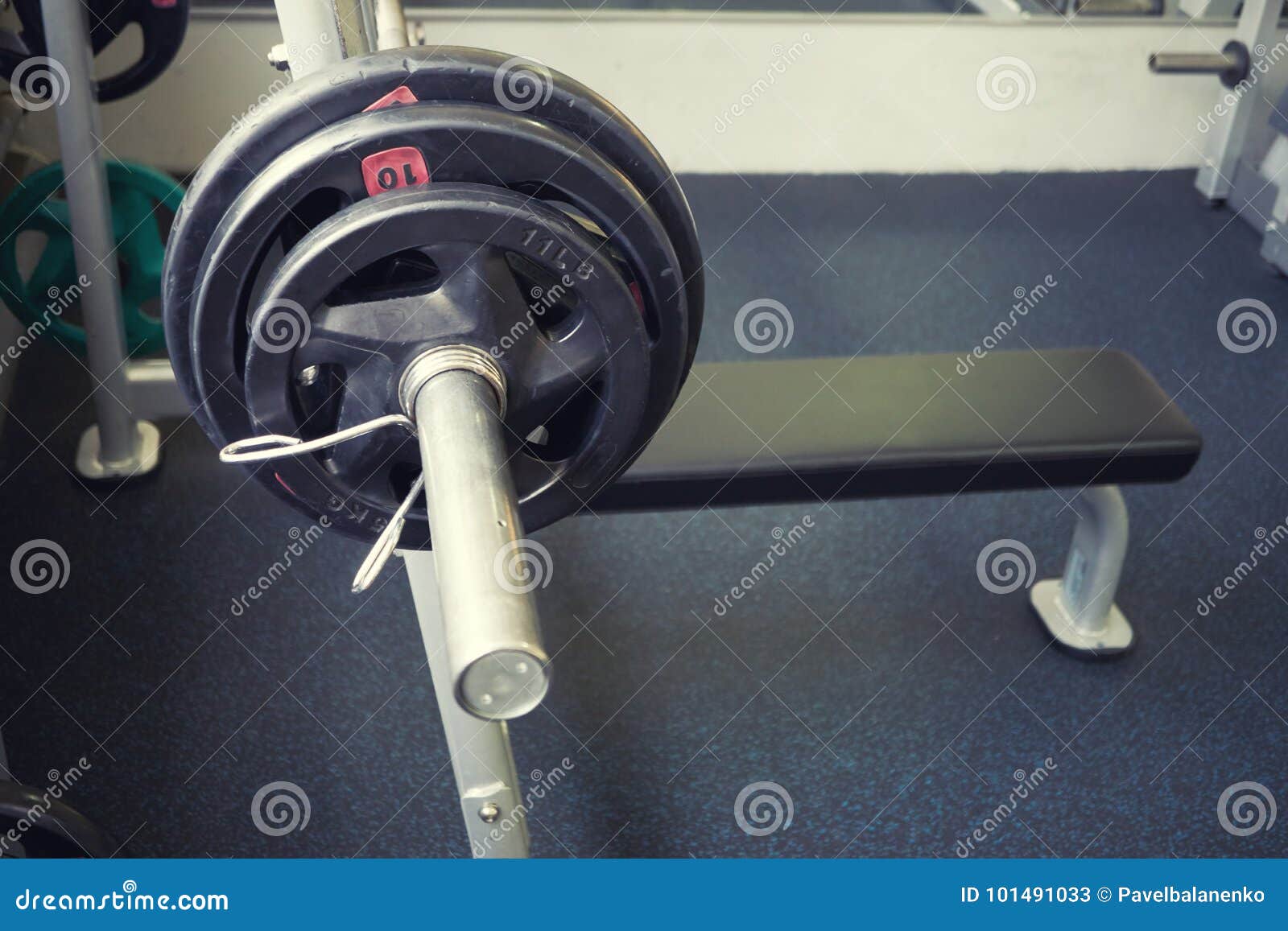 Empty Bench Press With Barbell Stock Image Image Of Equipment