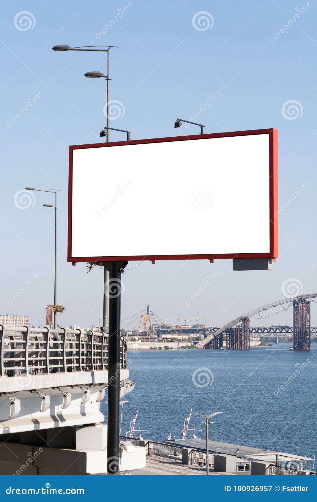 Download Empty Big Advertising Banner Outdoor City Mockup Template ...