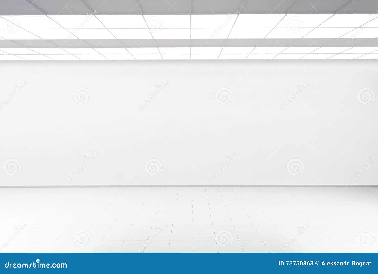 empty big hall wall mockup, nobody, 3d rendering.