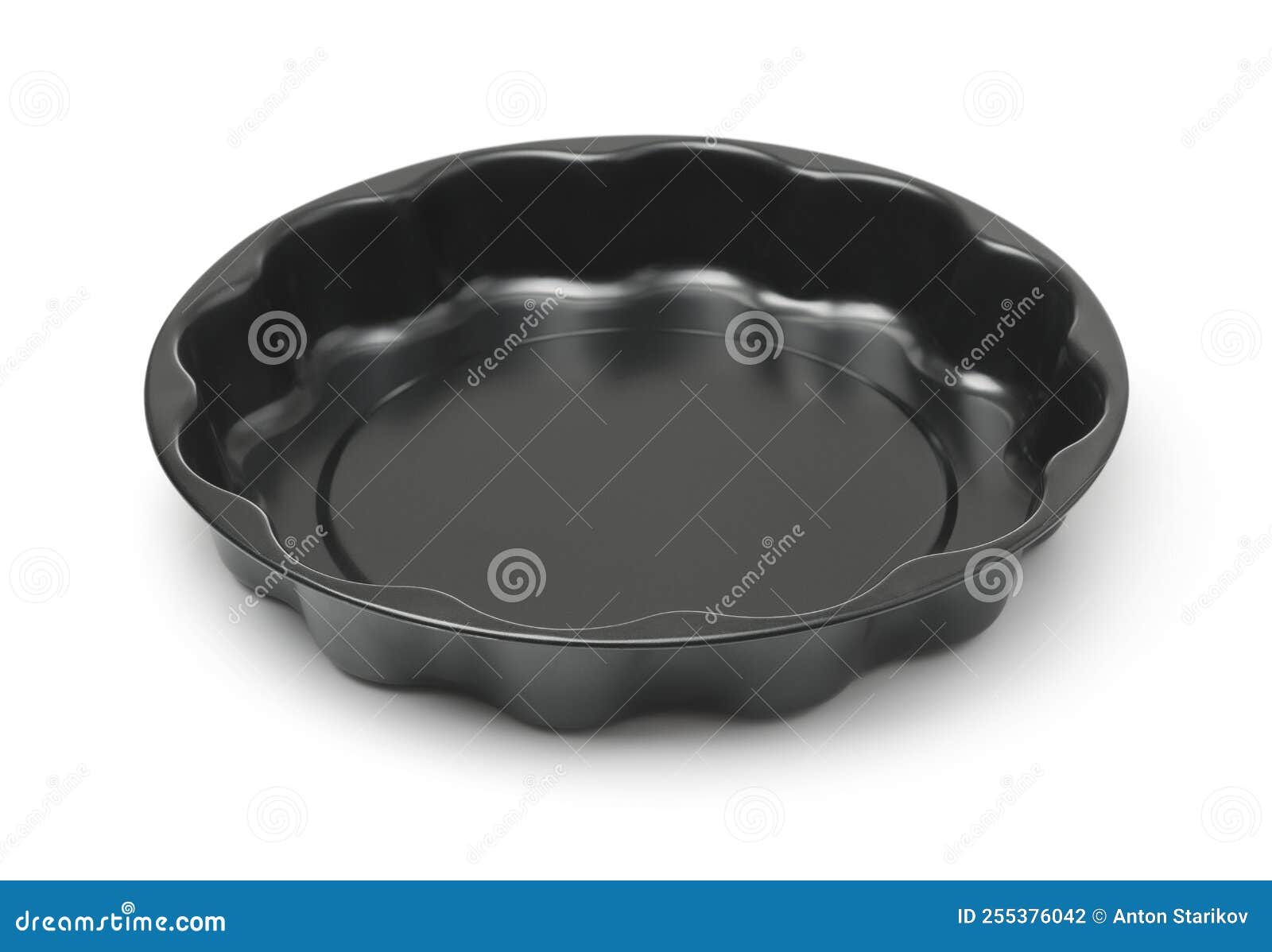 Empty Black Round Metal Baking Dish Stock Photo Image of dishware, dish 255376042