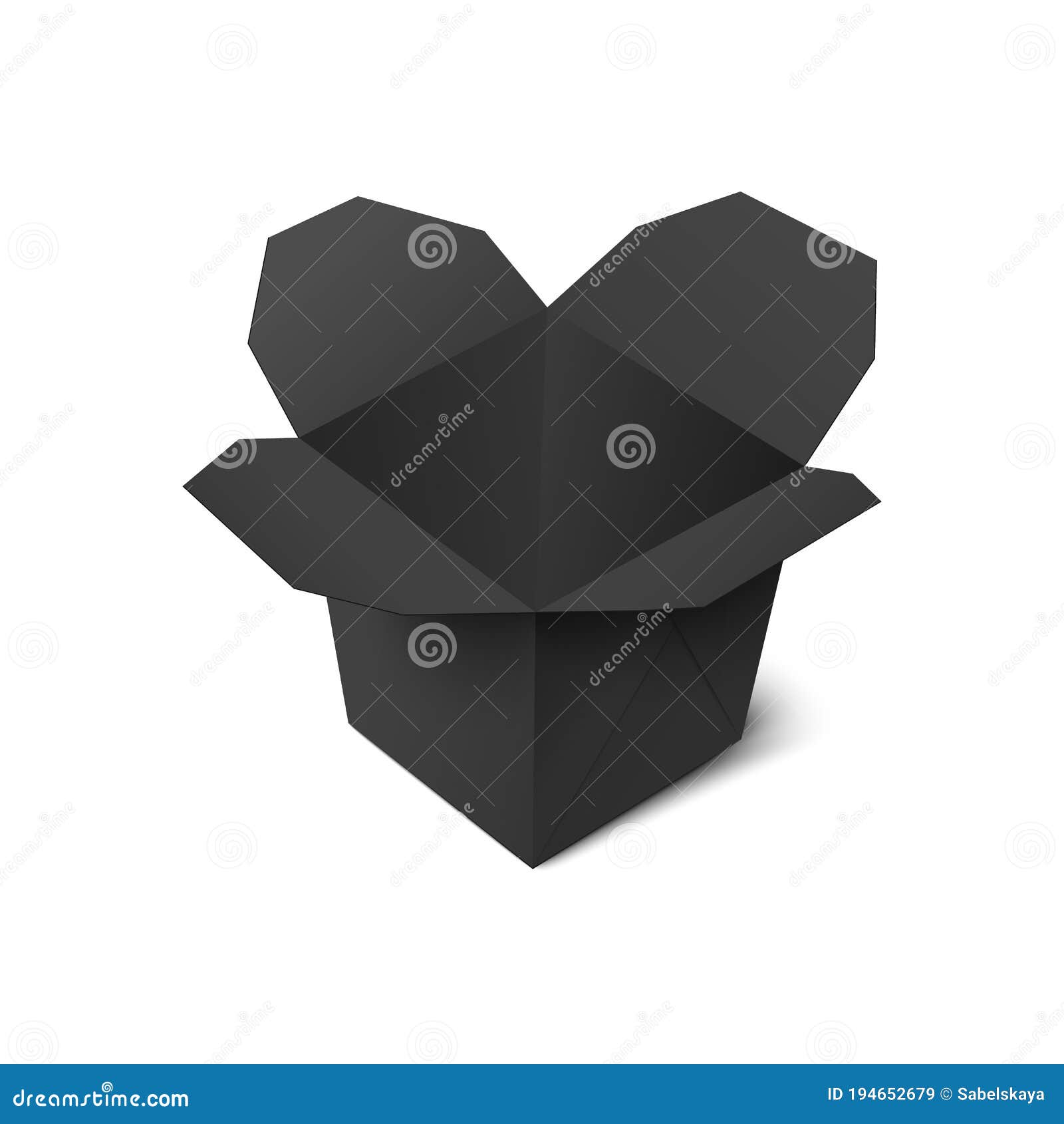Download Empty Black Wok Box - Realistic Chinese Food Takeout Container Mockup Stock Vector ...