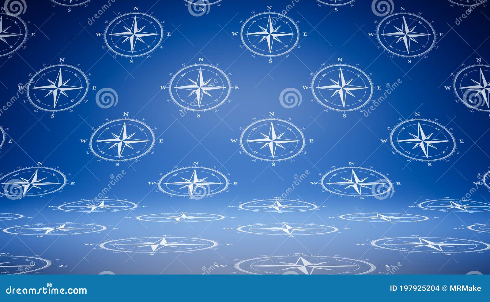 Empty Blank Compass Pattern Studio Background Stock Illustration