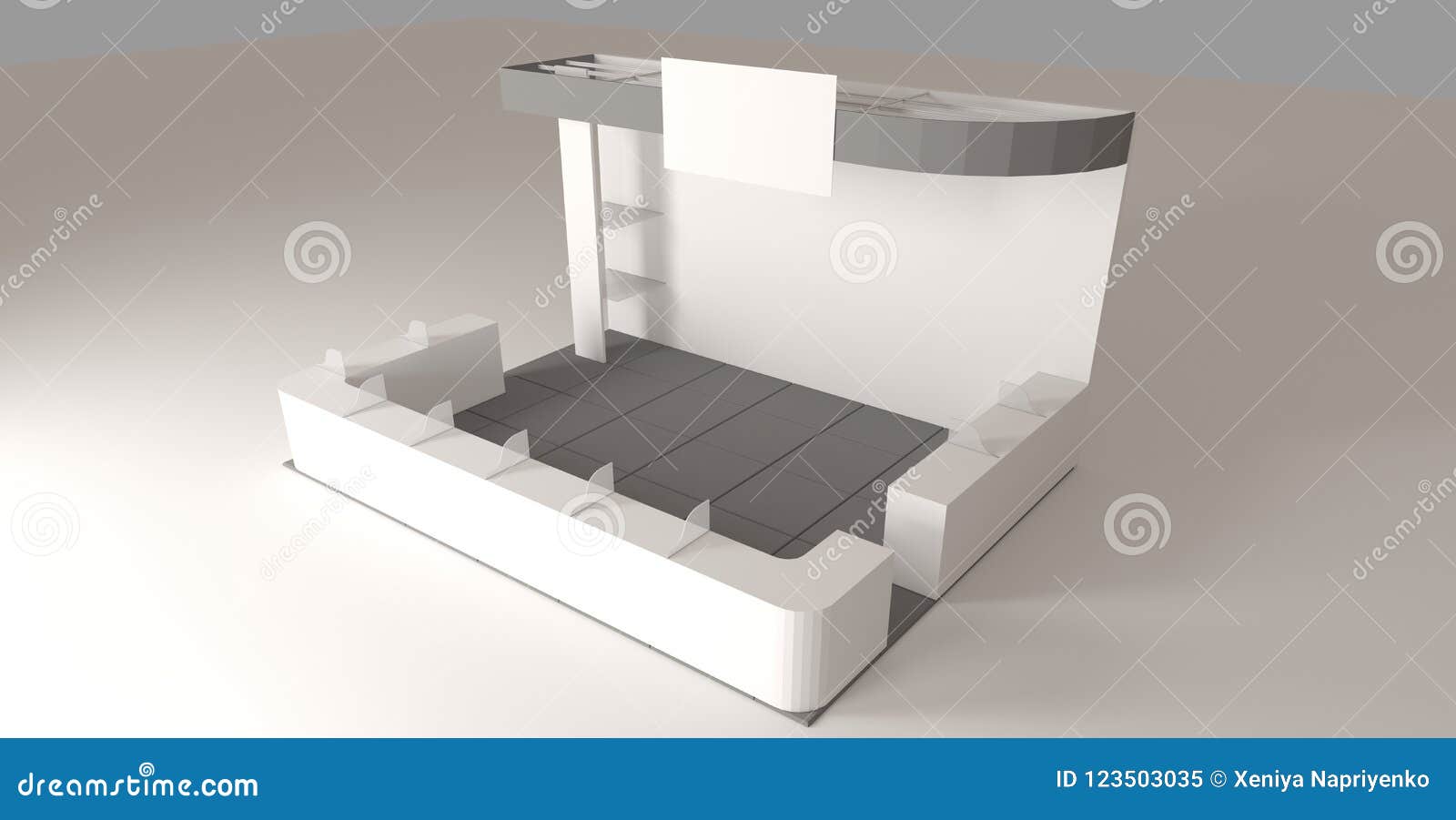 Download Empty Blank Stand Booth Mock-up Template For Your Design Stock Illustration - Illustration of ...