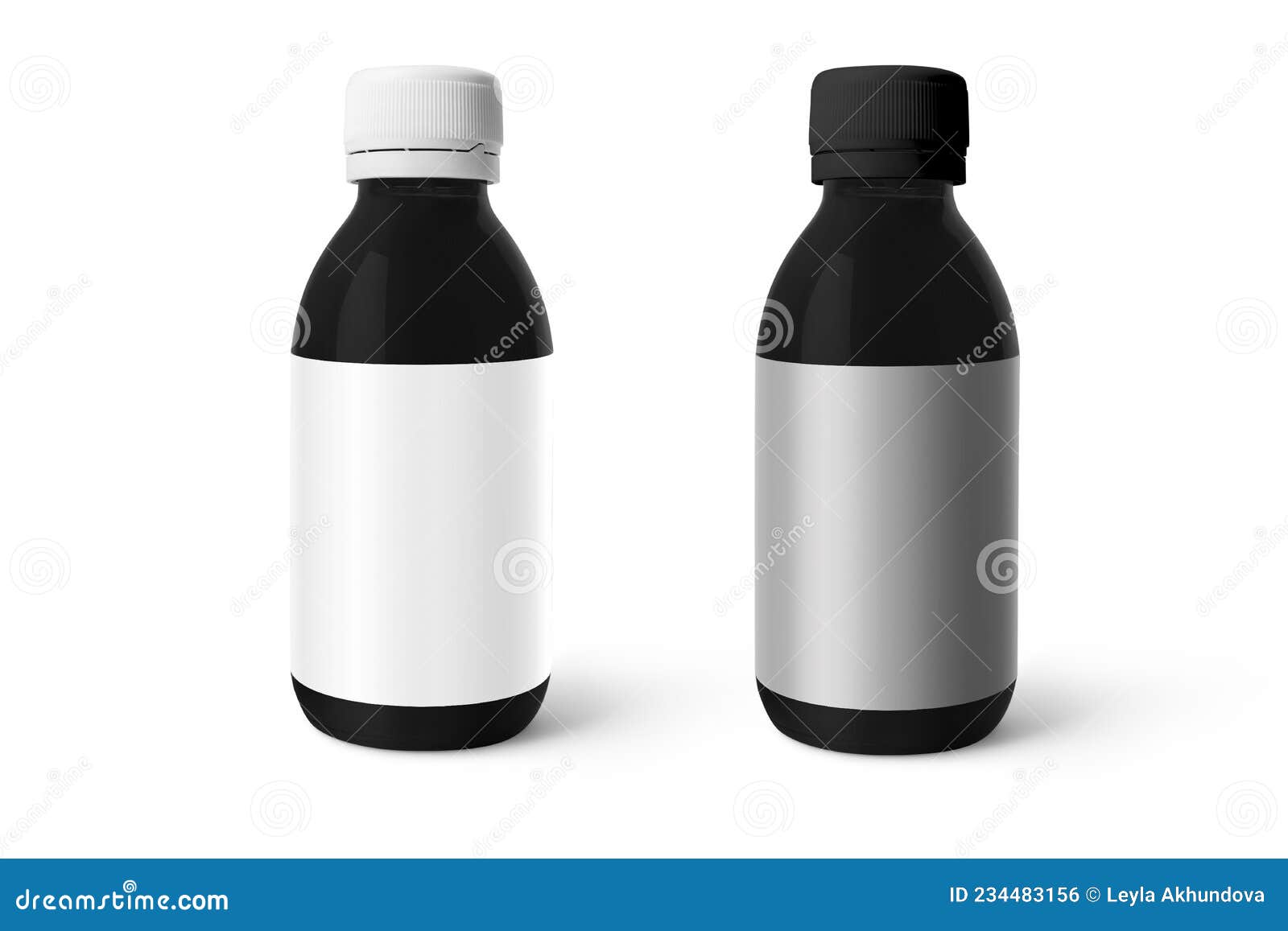 Empty Blank Syrup Medical Bottle Isolated on White Background. Stock ...