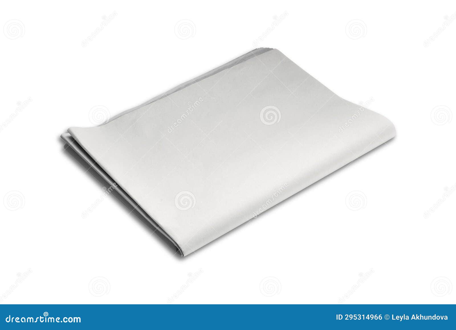 Empty, Blank, White Newspaper Mock Up, Front Page on Isolated