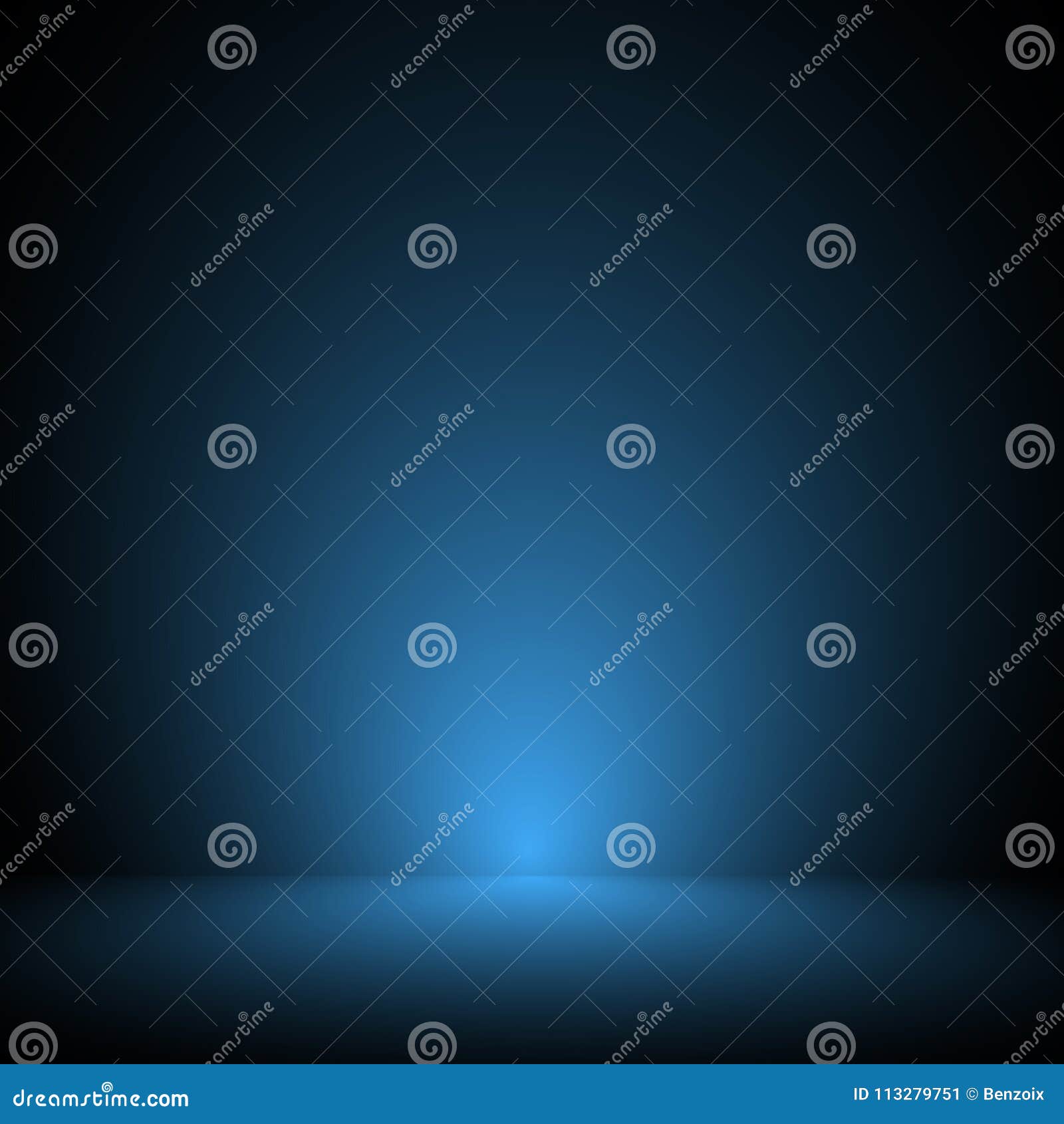 Empty Blue Studio Room, Used As Background for Display Your Products