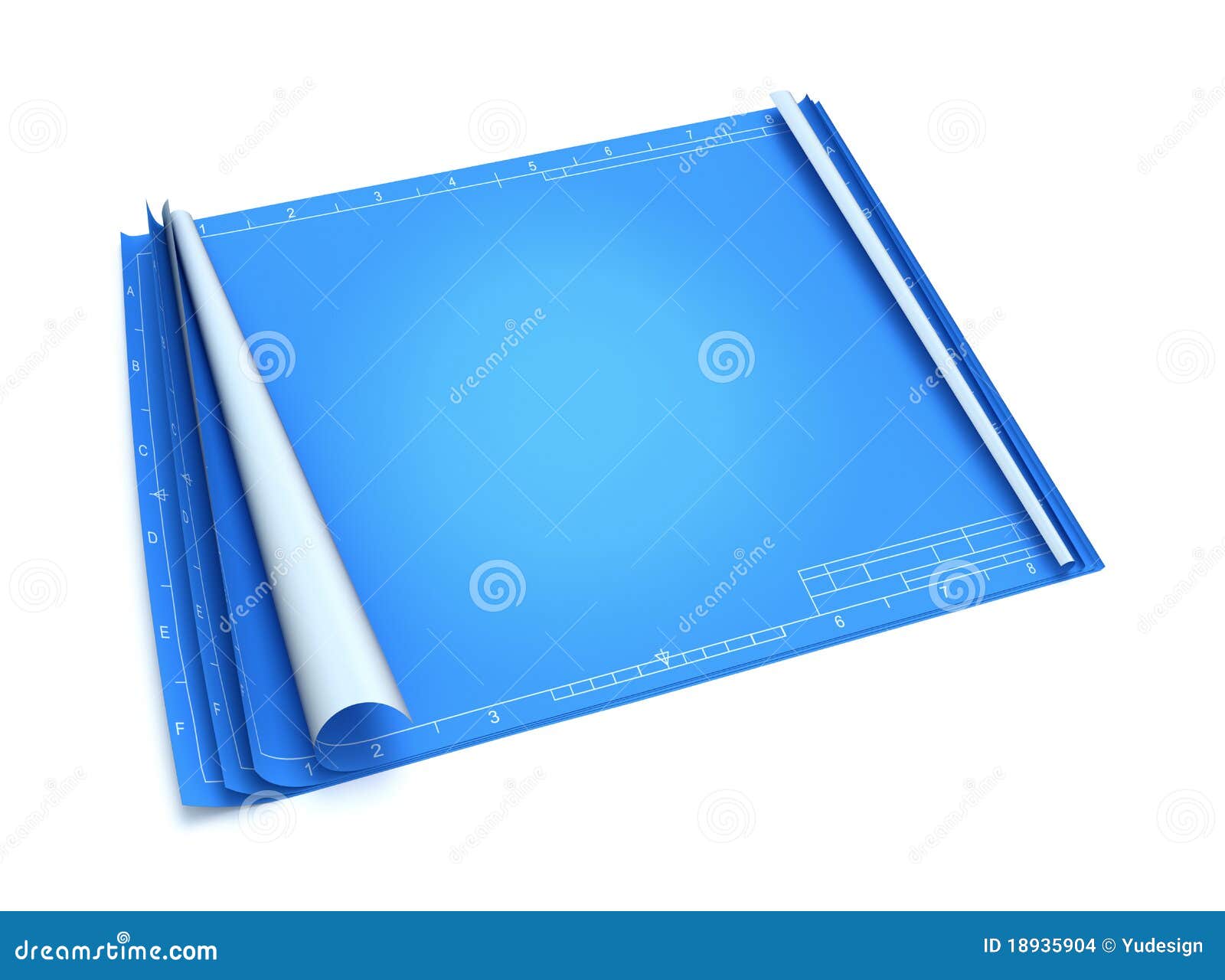 Blank blueprint roll of paper Stock Photo by ©doomu 36440781