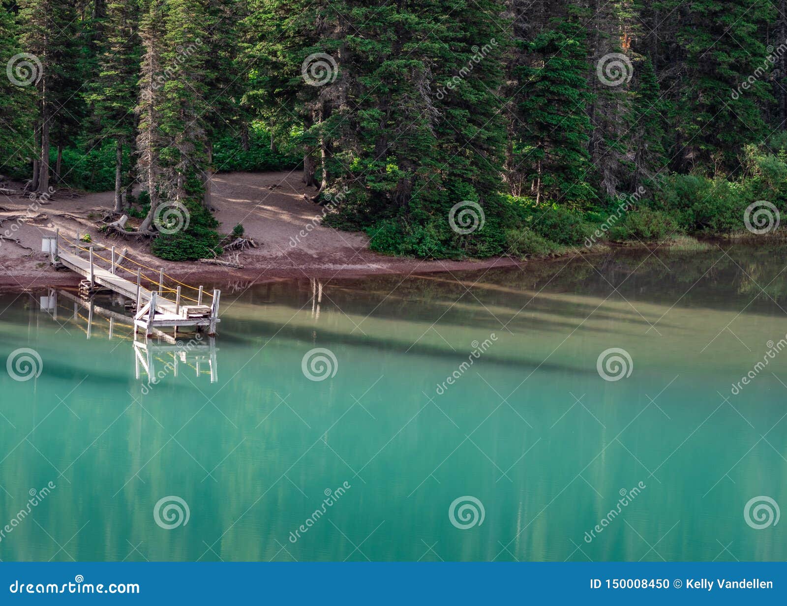 Empty Boat Dock on Lake Josephine Stock Photo - Image of green, summer ...