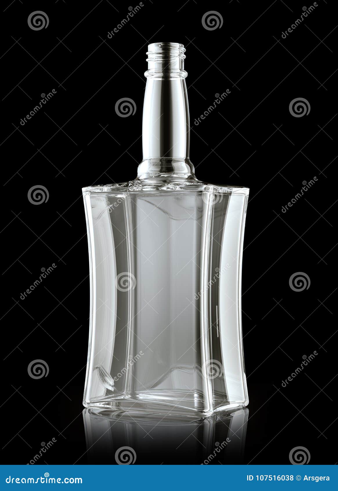 Empty Bottle for Rum or Whisky on Black Stock Photo Image of