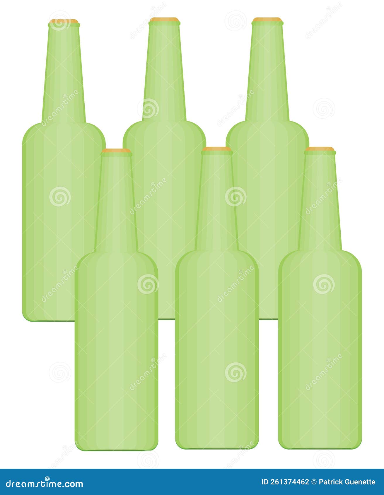 Empty bottles, icon stock vector. Illustration of template 261374462