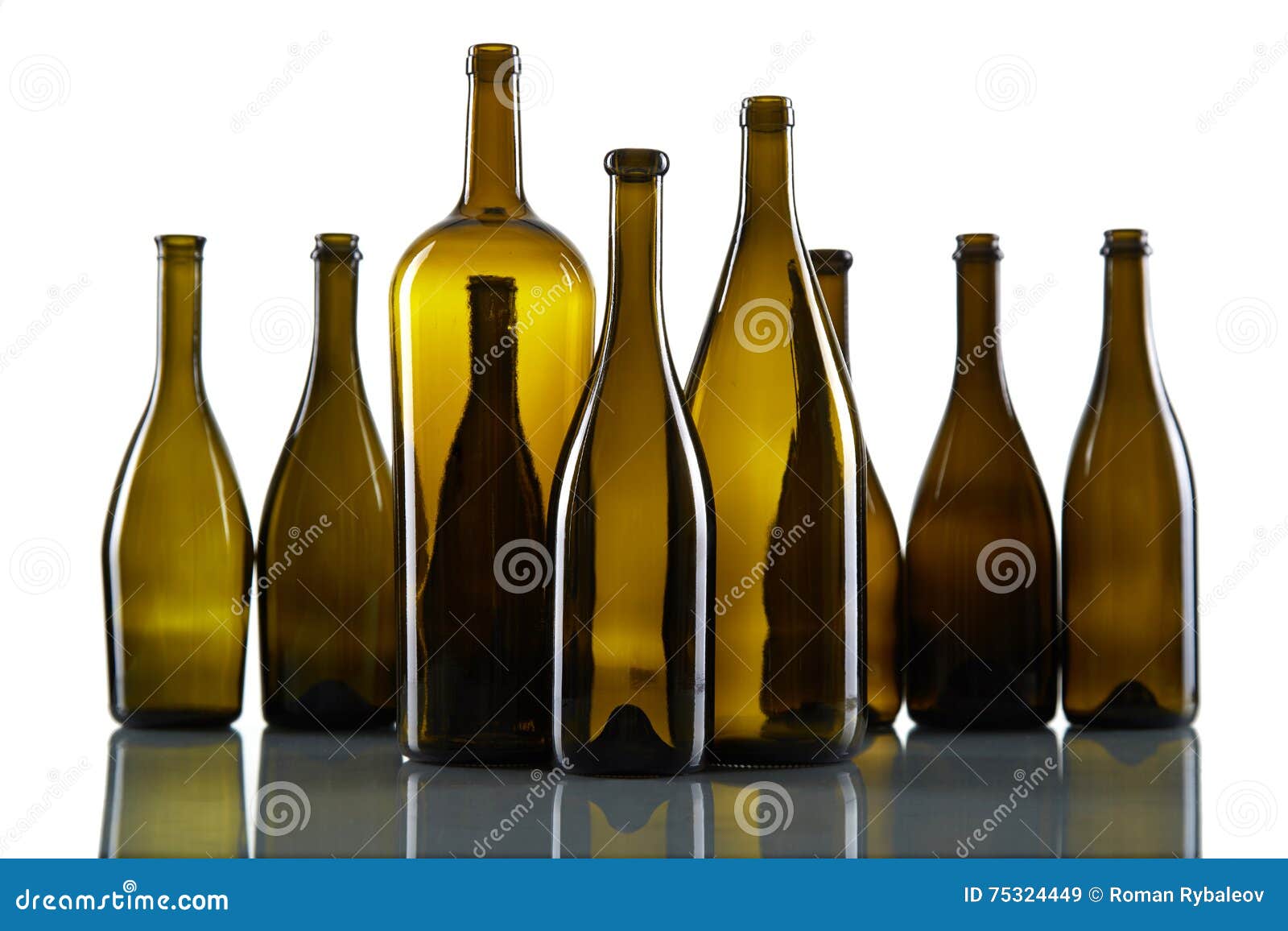 Empty Bottles Isolated Over the White Background Stock Image Image of isolated, liquid 75324449